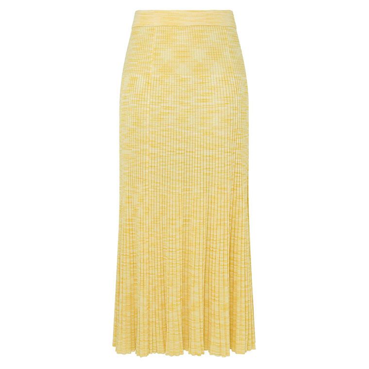 Zimmermann oc11z0226 Illuminate Mouline Ribbed Knit Midi Skirt In Lemon Size 27" / US 4 / IT 40 - 1 Thumbnail