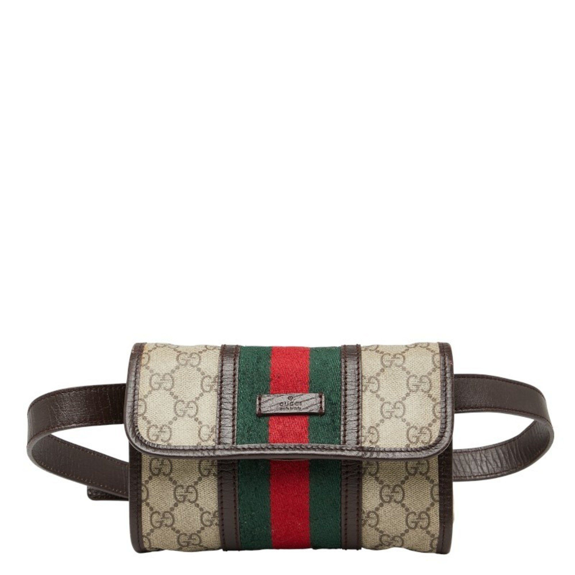 Gucci Gucci Sherry Line GG Supreme Body Bag/Waist Bag 152597 Beige Multicolor Leather Women's GUCCI Size ONE SIZE - 1 Thumbnail
