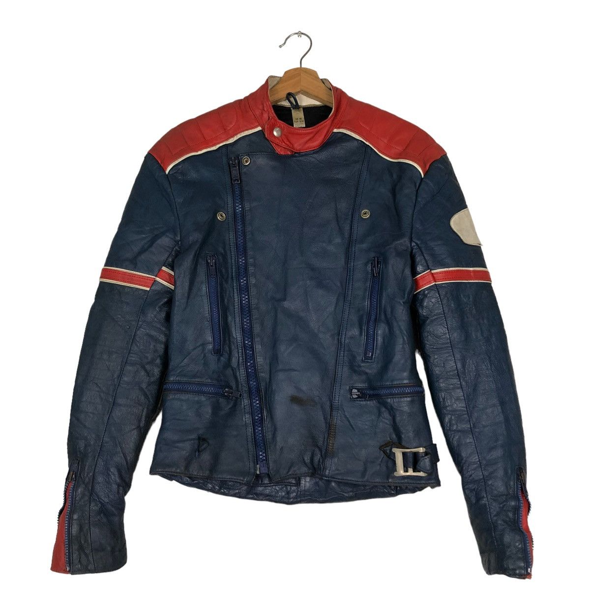Vintage 🔥VINTAGE BIKER LEATHER JACKET RACING MADE IN ENGLAND ECHTES Size US M / EU 48-50 / 2 - 1 Thumbnail