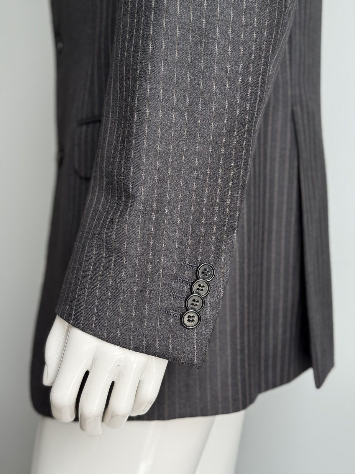 Ermenegildo Zegna Zegna Suit 3 Button Charcoal Pinstripe Wool Classic Fit Size 52L - 7 Thumbnail