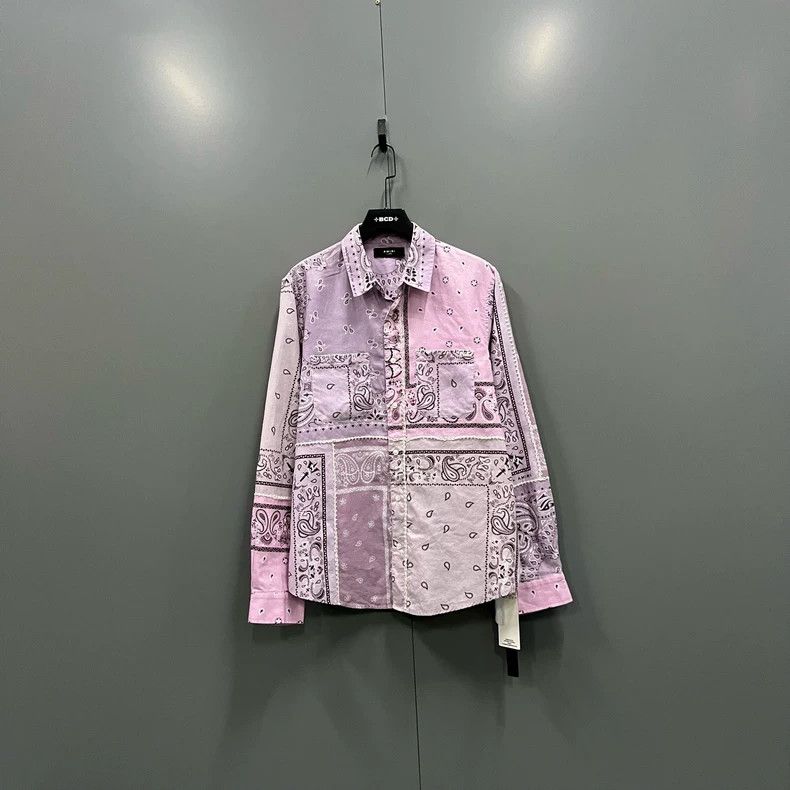 Amiri Amiri Pink Flower Print Shirt Size US XL / EU 56 / 4 - 1 Thumbnail