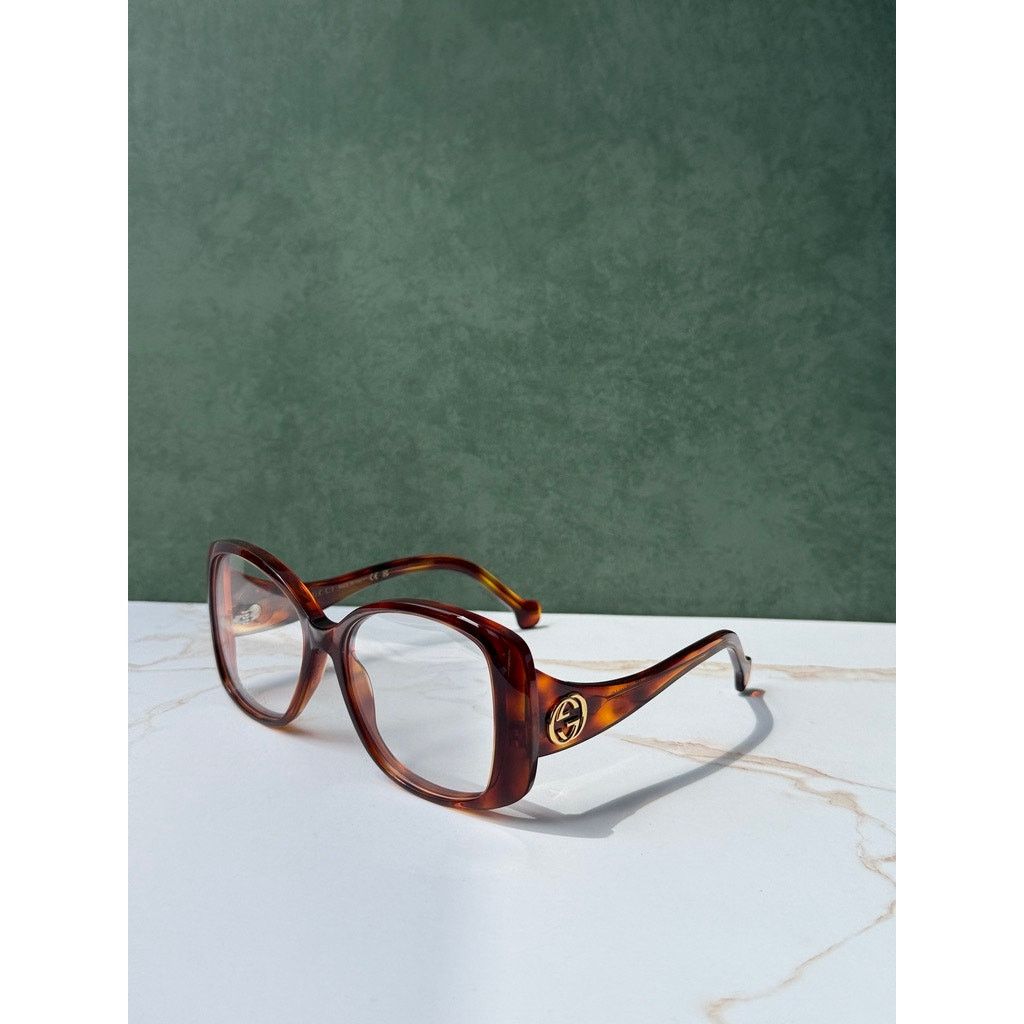 Gucci NEW Gucci GG1226O Butterfly Eyeglasses Frames Havana Brown Size ONE SIZE - 4 Thumbnail