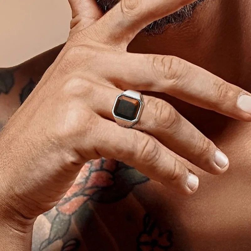 Jewelry × Vintage Tiger's Eye Signet Ring Size ONE SIZE - 2 Thumbnail