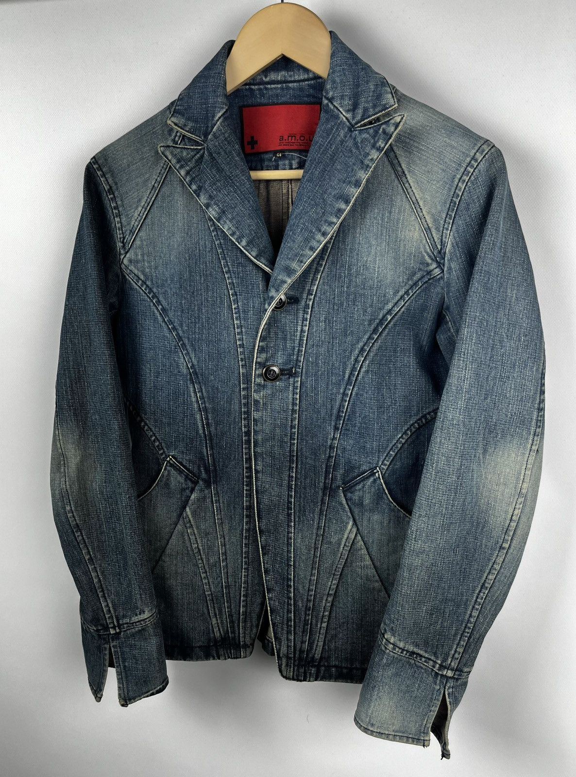 Yohji Yamamoto AMOU Sensu Design Studio avant garde denim jacket made japan Size L / US 10 / IT 46 - 1 Thumbnail