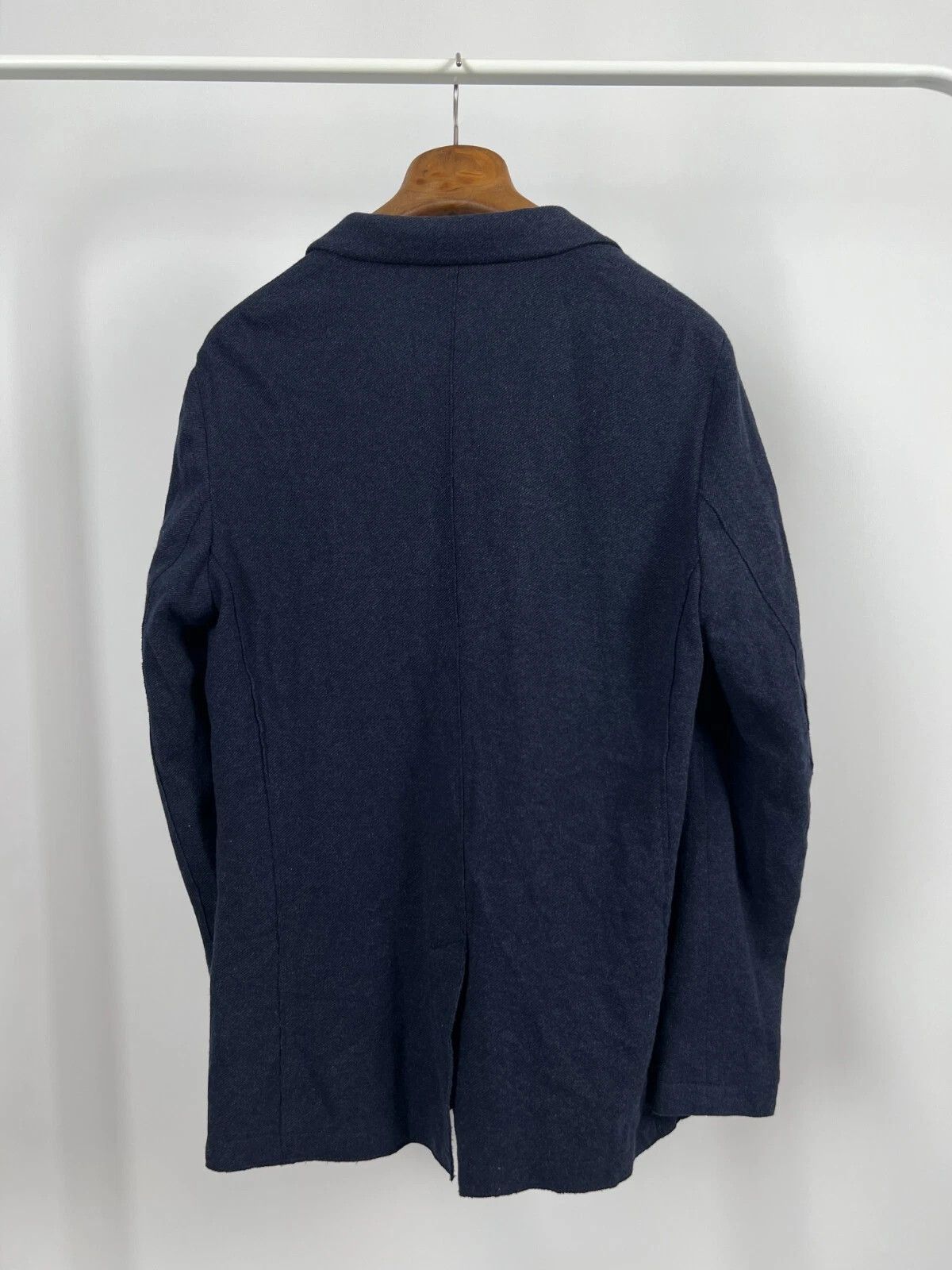 Massimo Dutti Massimo Dutti Navy Blue Unlined Soft Cotton Blazer Jacket Size 40R - 12 Thumbnail