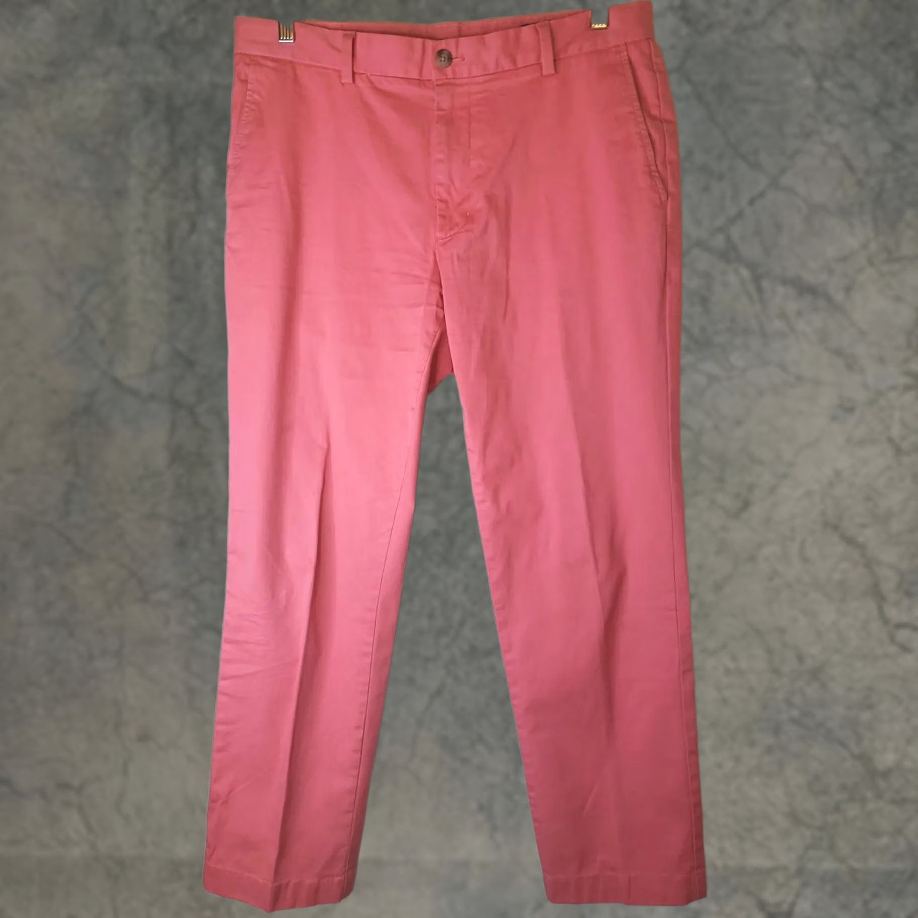 Vineyard Vines VINEYARD VINES Breaker Pants Mens 34x30 Pink Slim Fit Flat Front Stretch Chino Modern Classic Size US 34 / EU 50 - 1 Thumbnail