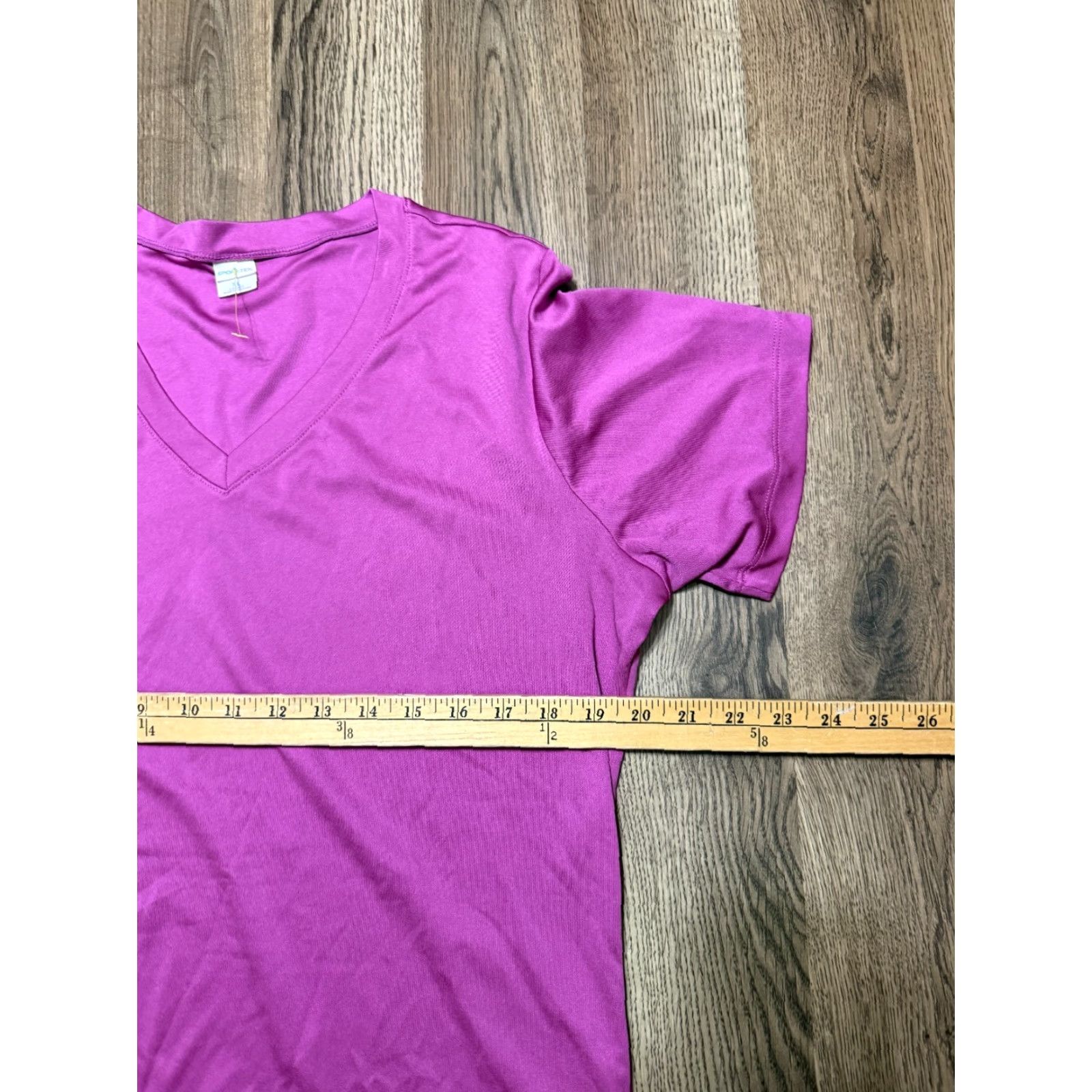Vintage Sport-Tek Shirt Women's XL Purple V-neck Activewear Top T-Shirt, Pullover, Short Sleeve, Solid, Casual, Modern Sports Womens Size XL / US 12-14 / IT 48-50 - 6 Thumbnail