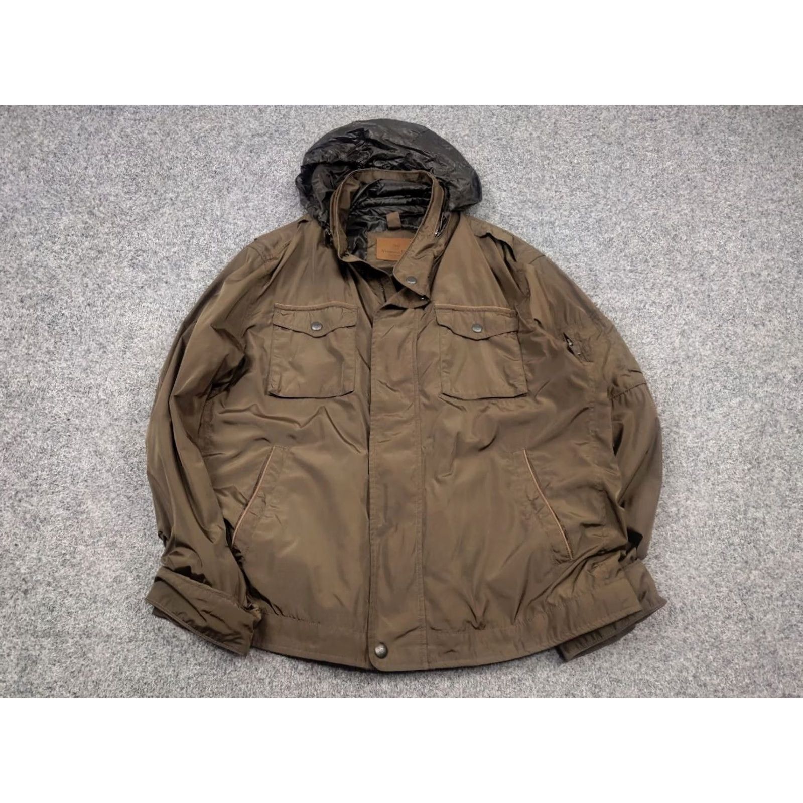 Massimo Dutti VINTAGE Massimo Dutti Nylon Brown Pocket Zip Hoodie Mens Jacket Size US XL / EU 56 / 4 - 4 Thumbnail