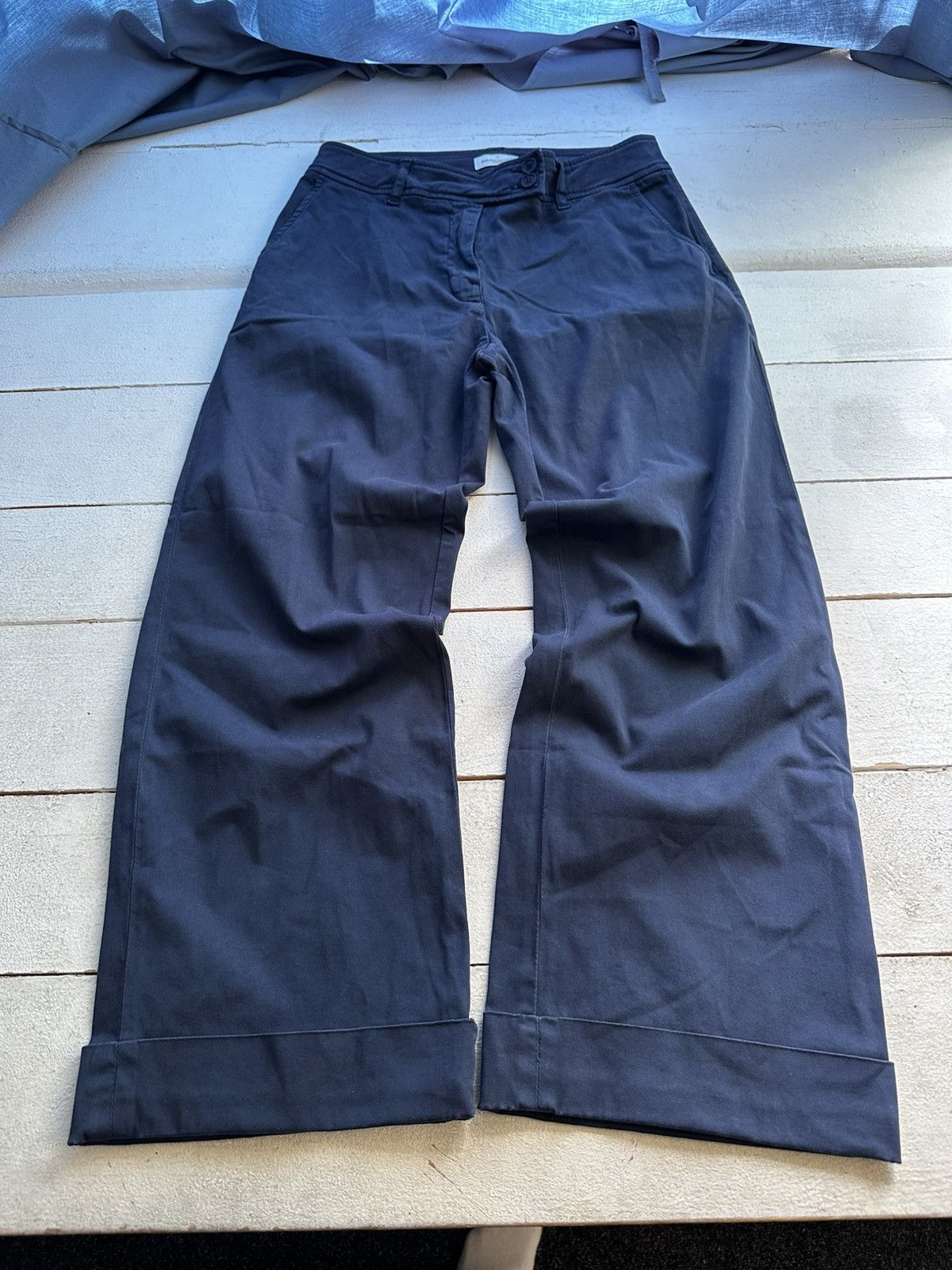Other 🚨BRUNO CANETTI BLUE WOMEN LUXURY OLD MONEY WIDE PANTS Size 28" / US 6 / IT 42 - 1 Thumbnail