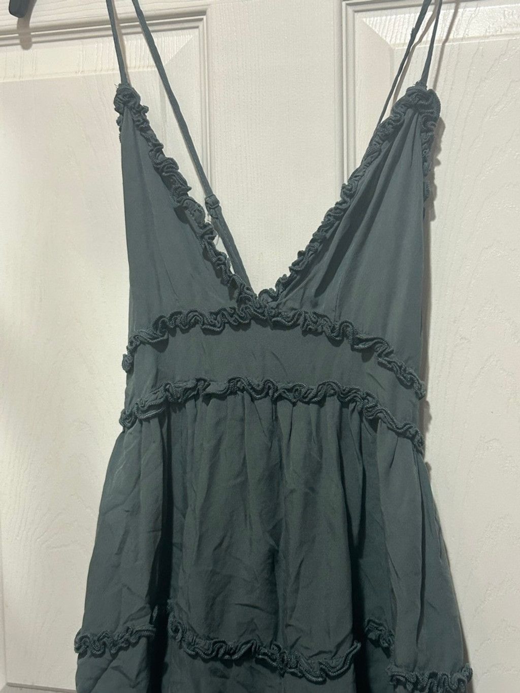 Shein Women's SHEIN Dark Green Ruffled Mini Dress S Size S / US 4 / IT 40 - 2 Thumbnail