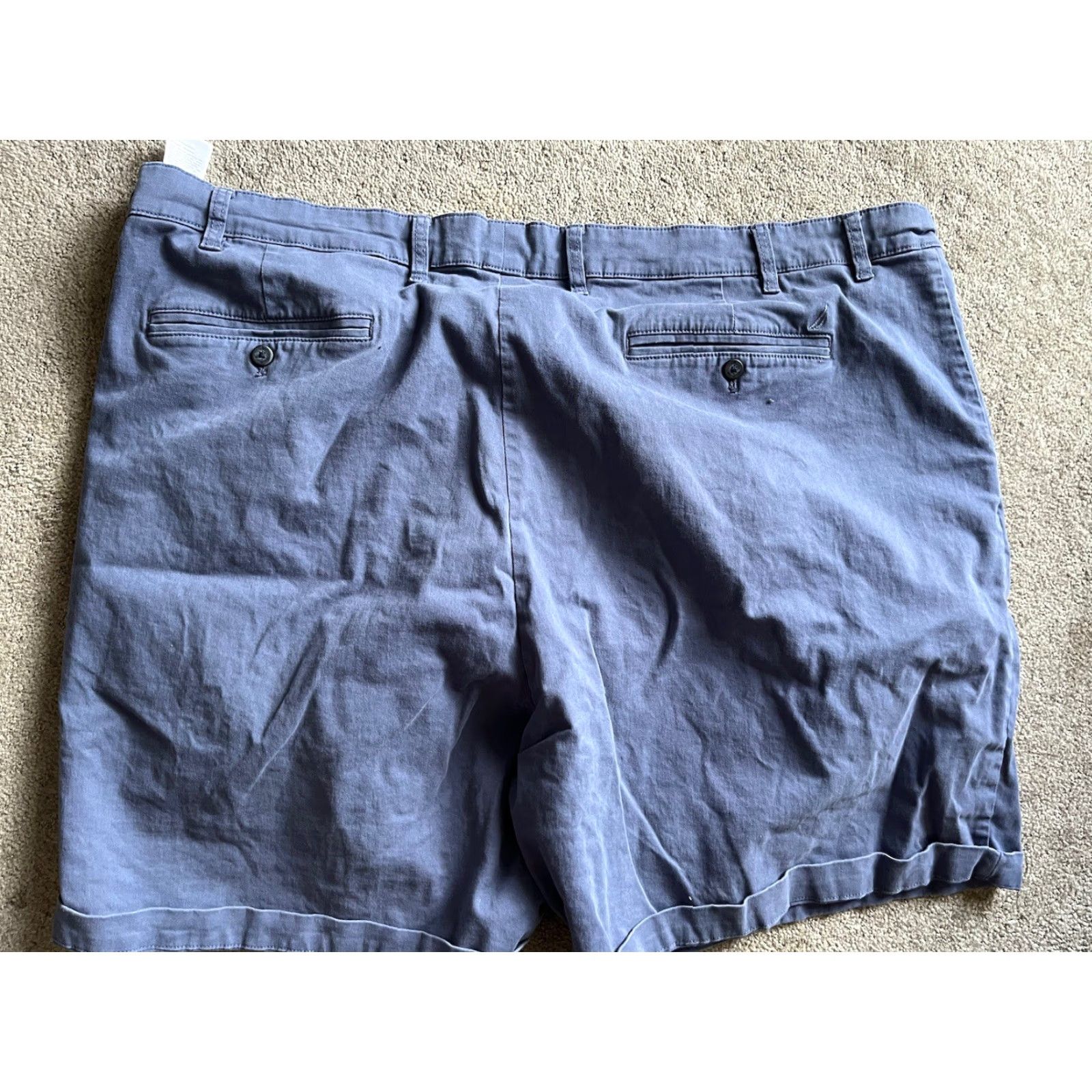 Nautica Nautica Men’s Deck Shorts Flat Front Stretch Blue 52 Waist 54WBG Chino Big & Tall Size US 36 / EU 52 - 2 Thumbnail
