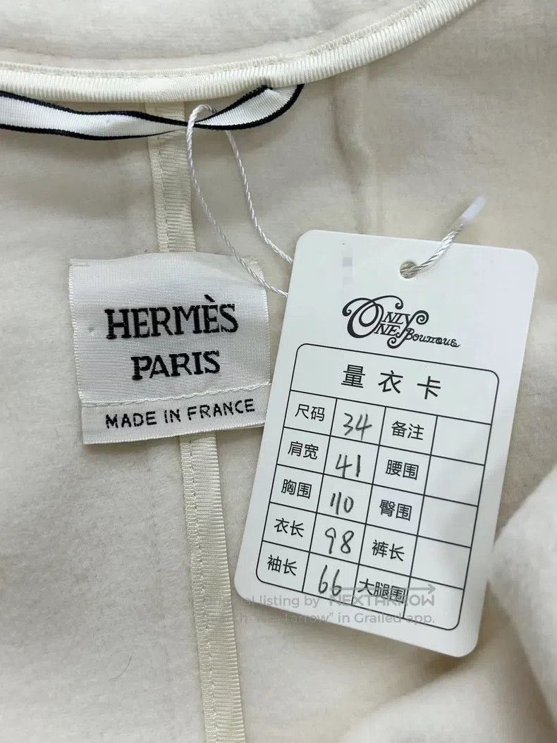 Hermes Hermes White leather-paned coat Size XXS / US 00 / IT 34 - 4 Thumbnail