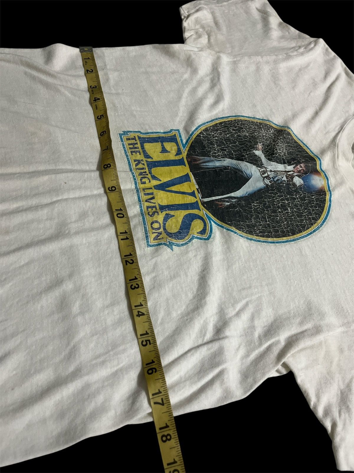 Band Tees Vintage ELVIS PRESLEY 1970s White Shirt Size US M / EU 48-50 / 2 - 3 Thumbnail