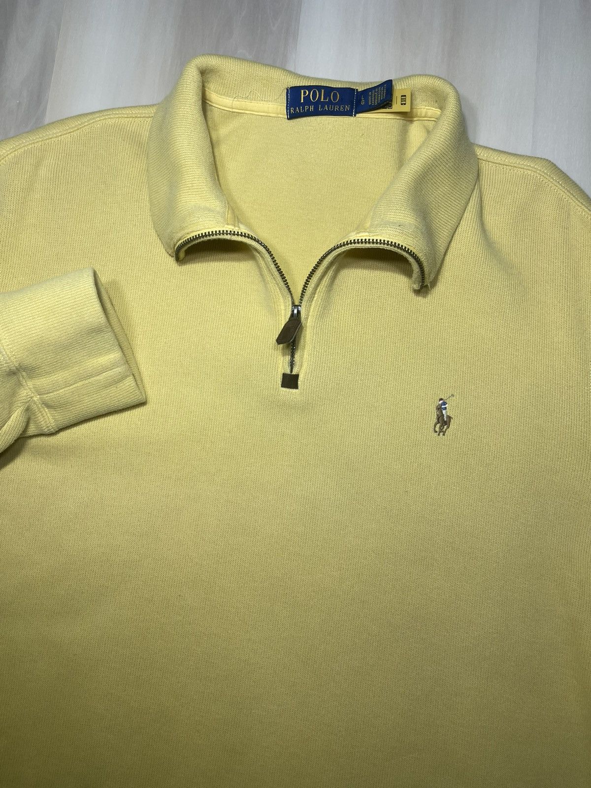 Polo Ralph Lauren Polo Ralph Lauren Pullover Yellow 1/4 Quarter Zip Sweater L Size US L / EU 52-54 / 3 - 1 Thumbnail
