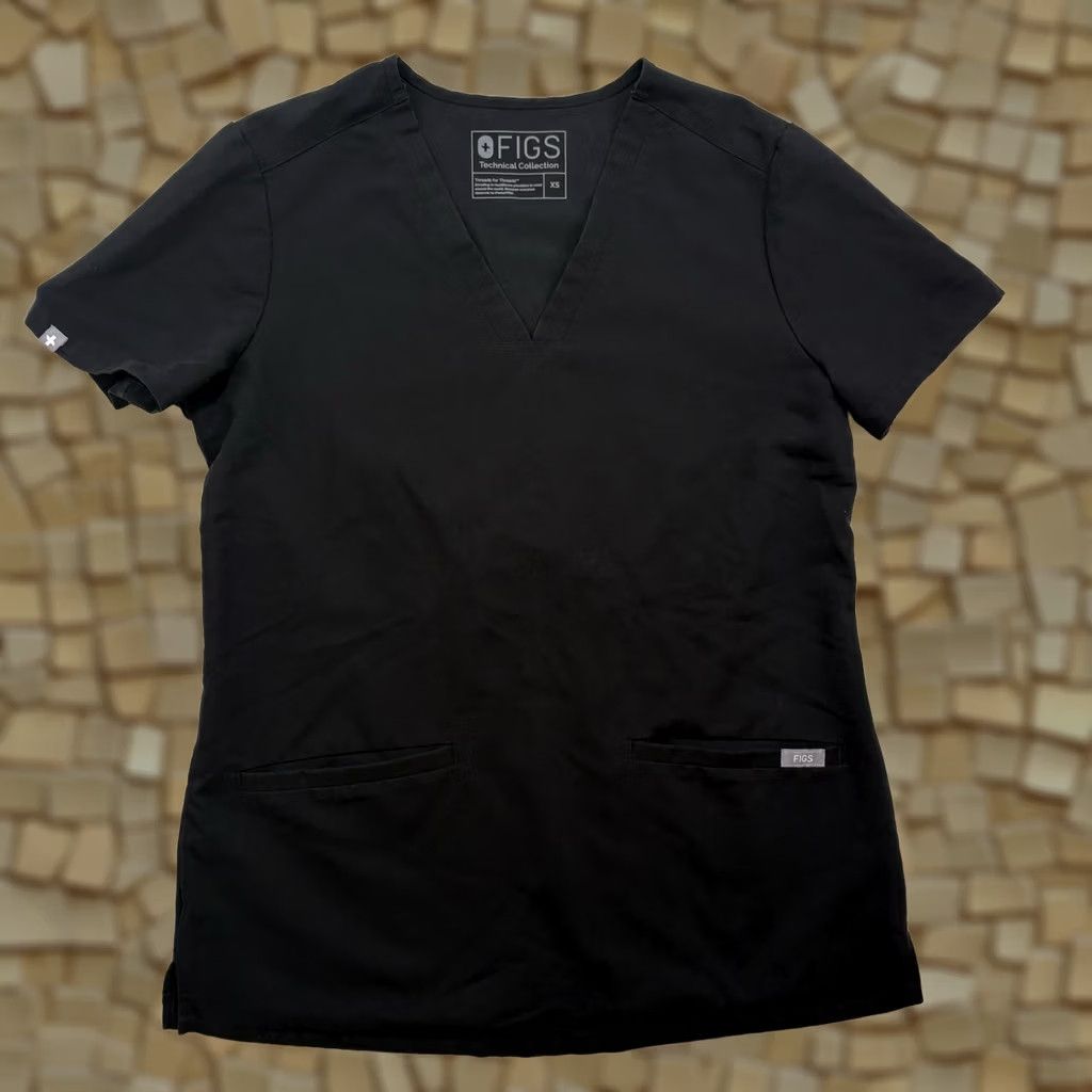 Vintage FIGS Technical Collection Casma Style FW1100 Scrub Top Womens XS Black Size XS / US 0-2 / IT 36-38 - 1 Thumbnail