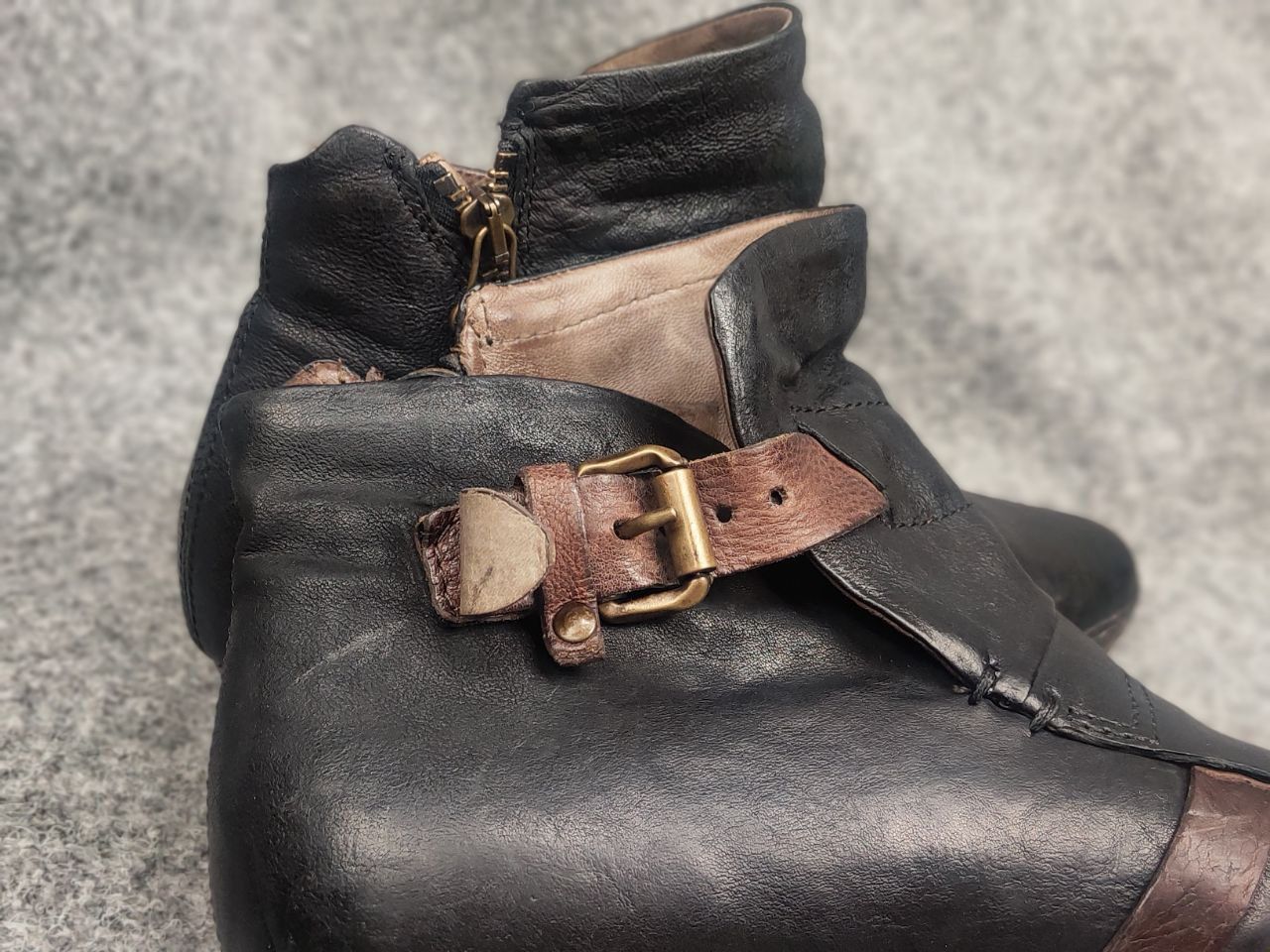 A.S.98 A.S.98 Airstep Itay Design Zip Buckle Boho Biker Ankle Boots Size US 8 / IT 38 - 18 Thumbnail