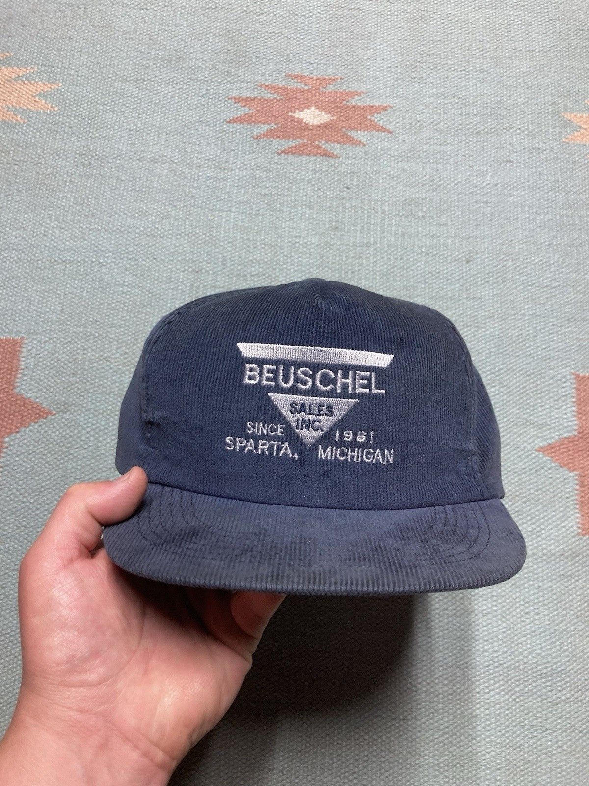 Vintage SnapBack hat corduroy Beuschel sales Sparta Michigan USA Size ONE SIZE - 2 Thumbnail