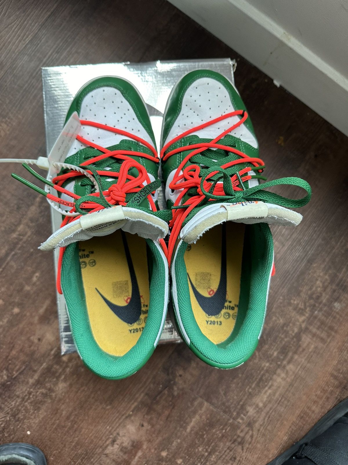 Nike × Off-White Off-White Dunks Pine Green Size US 12 / EU 45 - 8 Thumbnail