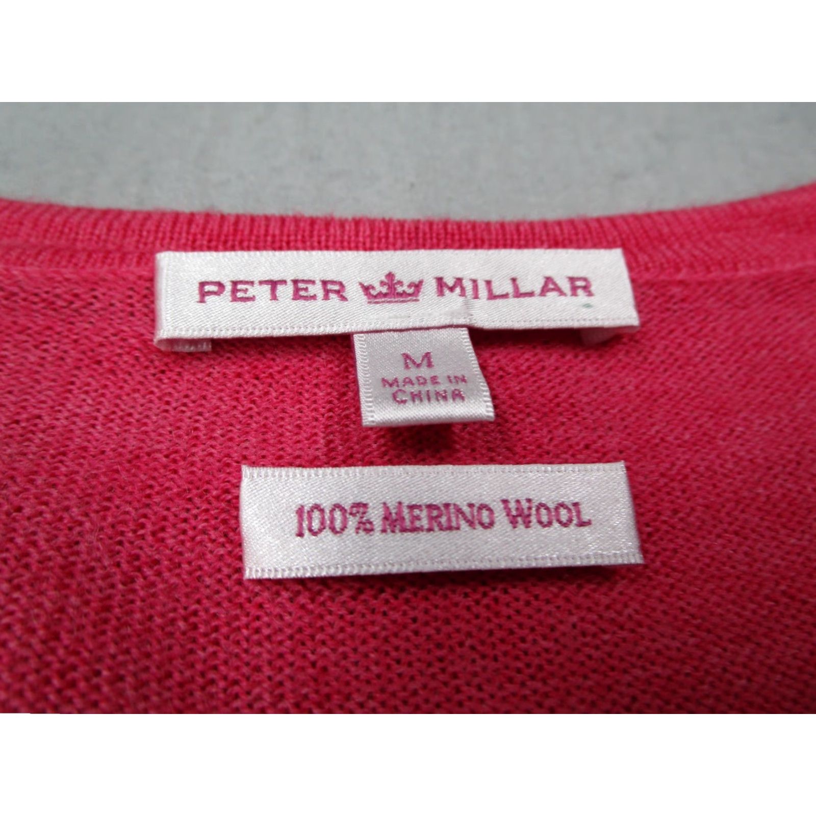 Peter Millar PETER MILLAR Women's Sweater Medium Pink Merino Wool V-Neck Pullover Kauri Cliffs Casual Classic Size M / US 6-8 / IT 42-44 - 2 Thumbnail