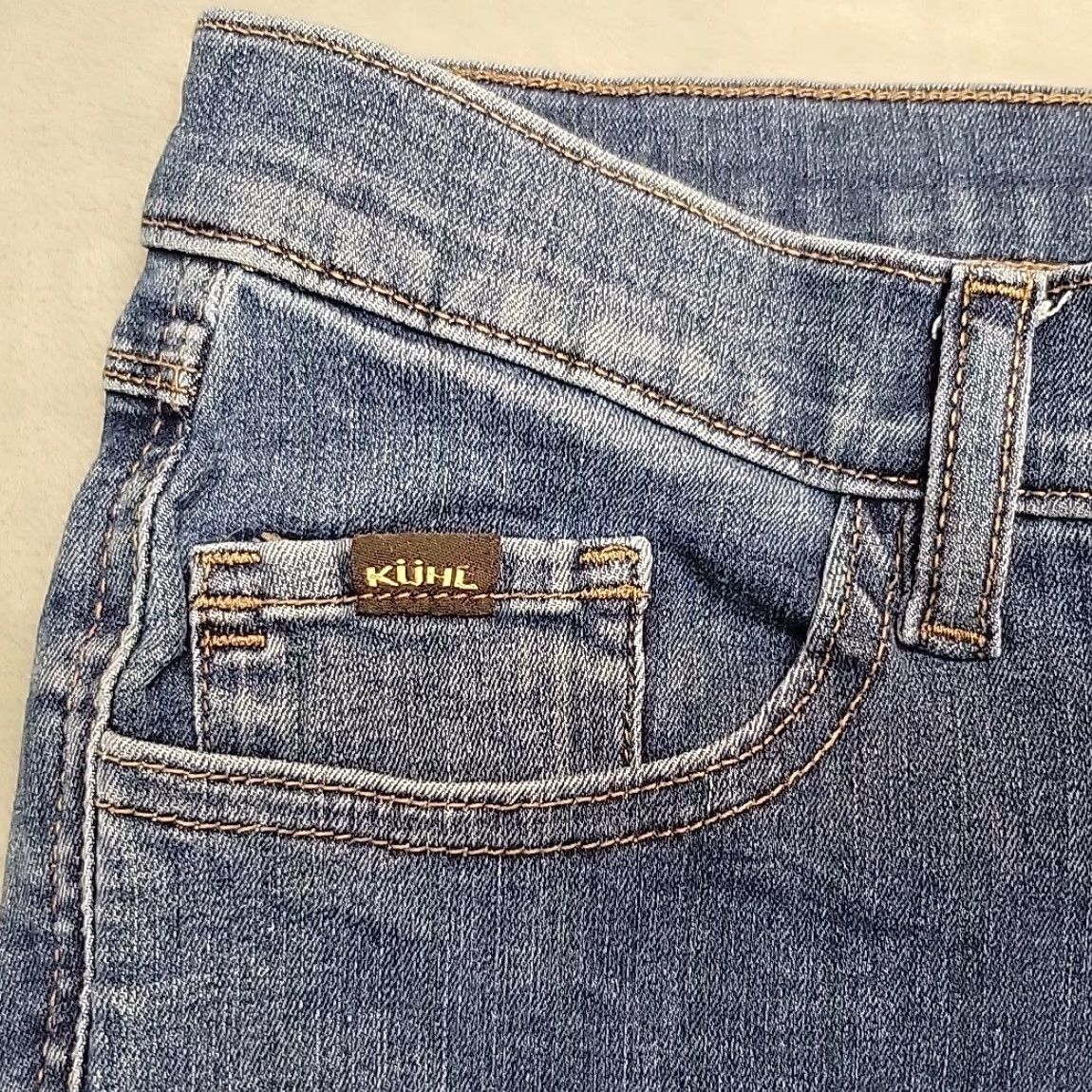 Denime Kuhl Jeans Women 8 Reg Blue Denim Slim Fit Straight Stretch Classic Comfort Shirt Size 30" / US 8 / IT 44 - 4 Thumbnail