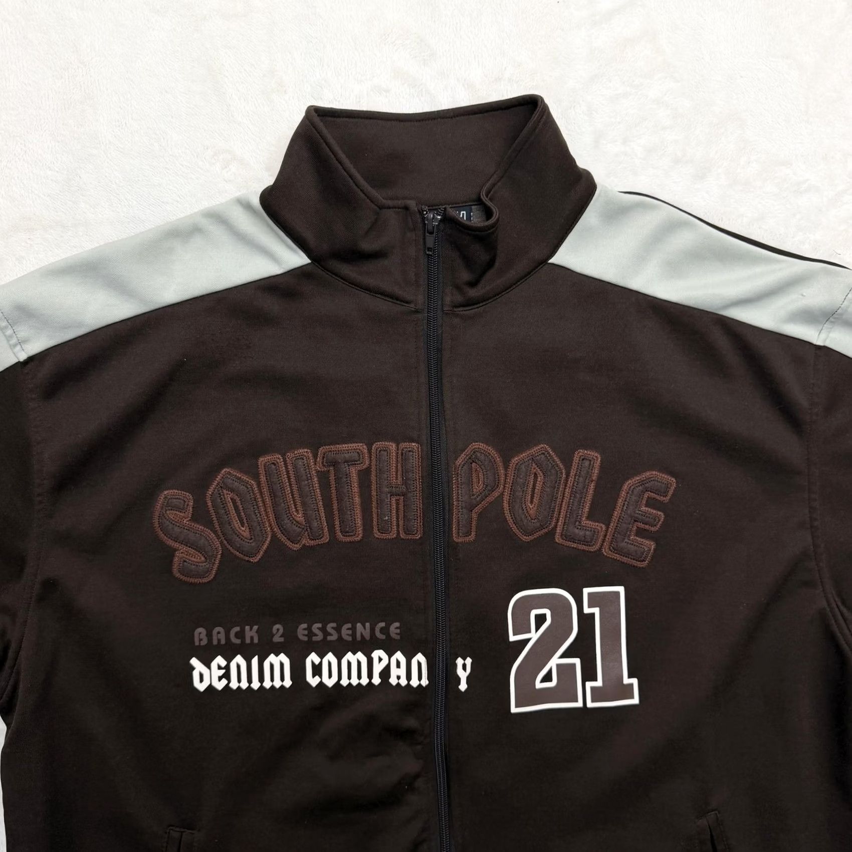 Southpole South Pole Track Jacket Men XL Brown Colorblock Full Zip Pockets Athletic Gym & Training Regular Size US XL / EU 56 / 4 - 2 Thumbnail