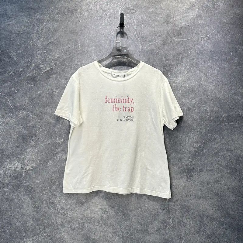Dior Dior White Women's T-Shirt with Text Design 0089 Size S / US 4 / IT 40 - 1 Thumbnail