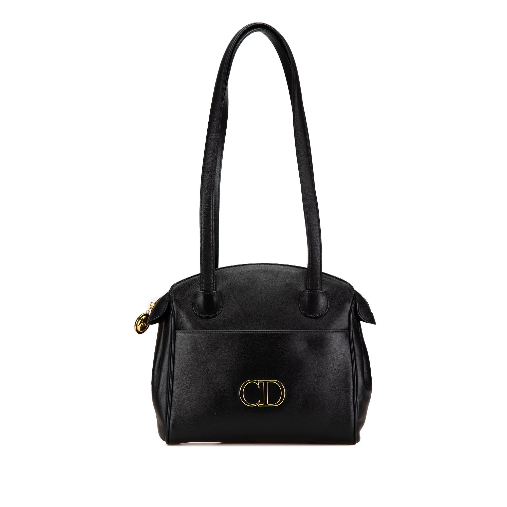 Dior Dior Leather CD Logo Shoulder Bag Black Size ONE SIZE - 1 Thumbnail