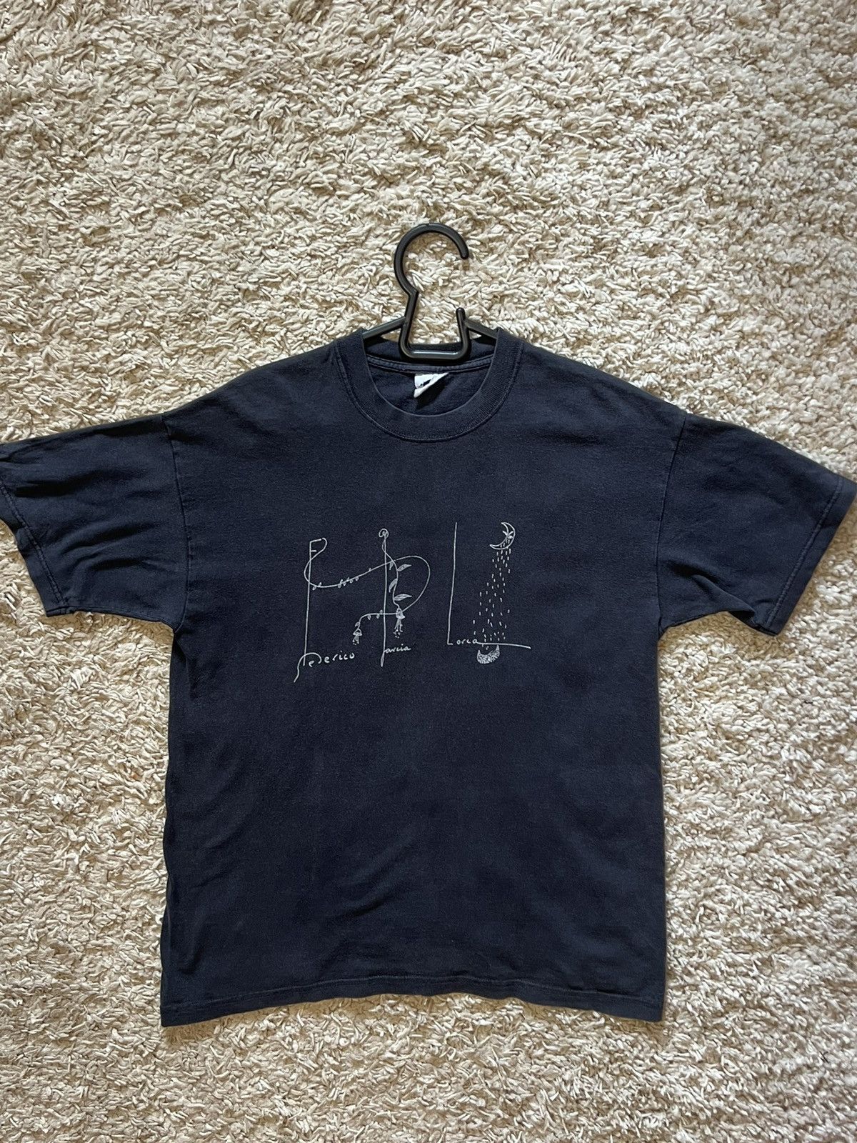 Vintage Vintage Federico Garcia Lorca black Art Tee very rare tee Size US L / EU 52-54 / 3 - 1 Thumbnail