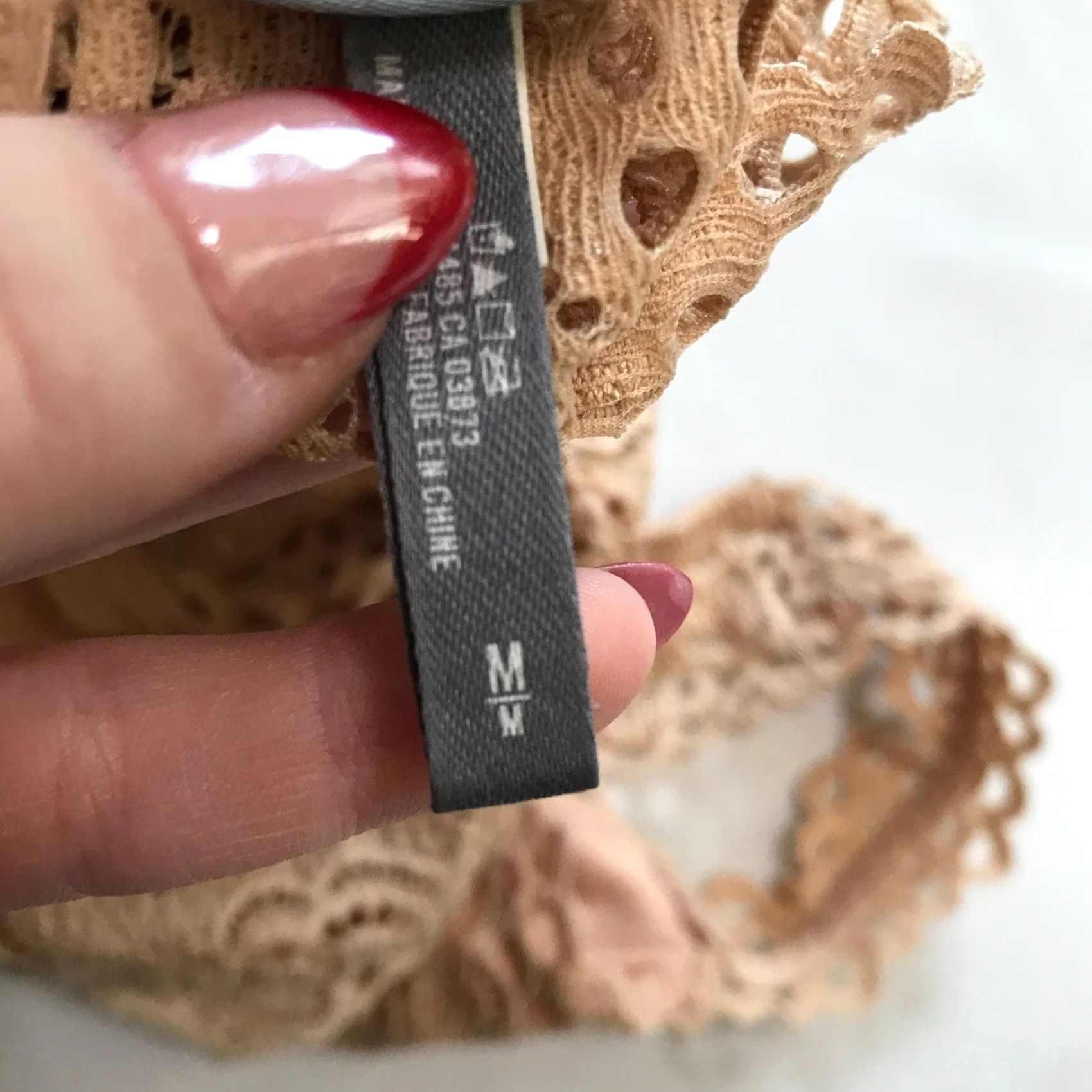 Vintage Aerie Lace Bralette Tan Racerback Wireless Bra M Size ONE SIZE - 5 Thumbnail