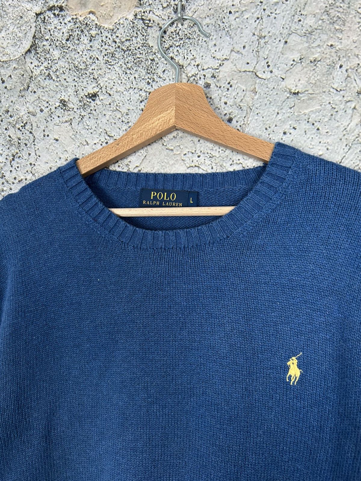 Polo Ralph Lauren Vintage Polo Ralph Lauren Blue Sweater Knitwear 90s Archive Size US L / EU 52-54 / 3 - 3 Thumbnail