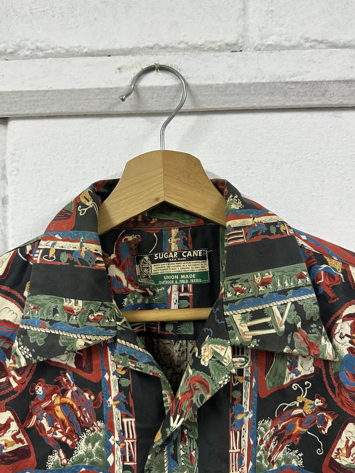 Sugar Cane Vintage Sugar Canes Toyo Enterprise Cowboy Printed L/S Size US L / EU 52-54 / 3 - 4 Thumbnail