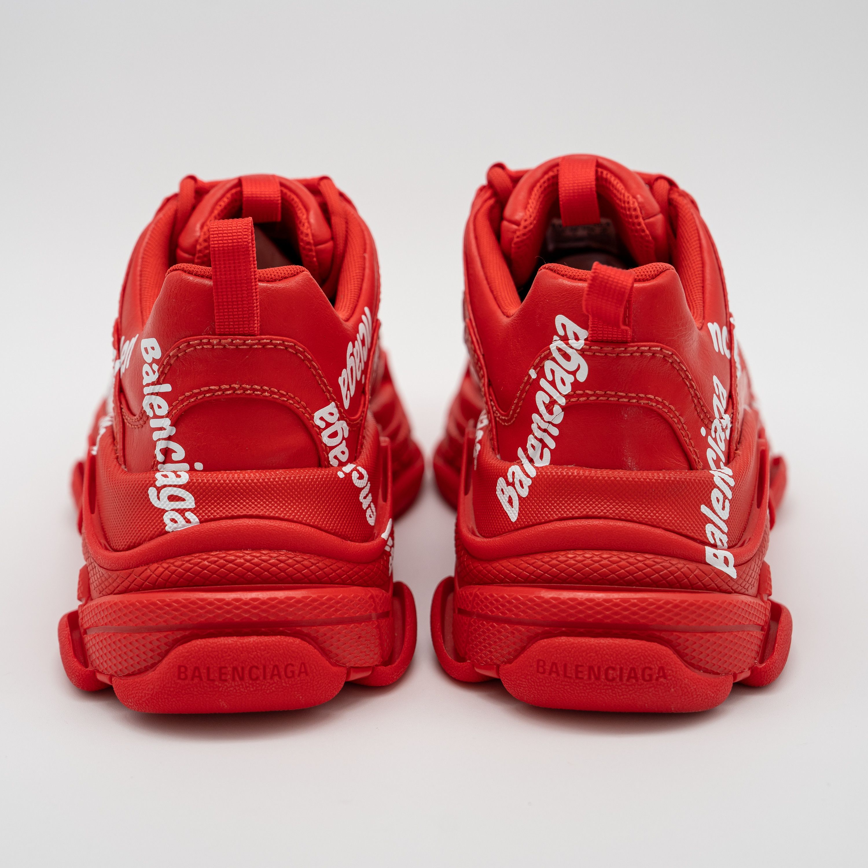 Balenciaga 41eu Balenciaga Triple S All Over Tomato Red White Print Size US 8 / EU 41 - 5 Thumbnail