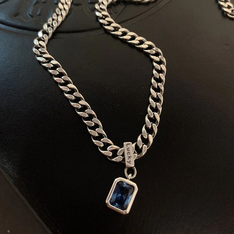 Other Square Blue Zirconia Pendant Necklace Size ONE SIZE - 4 Thumbnail