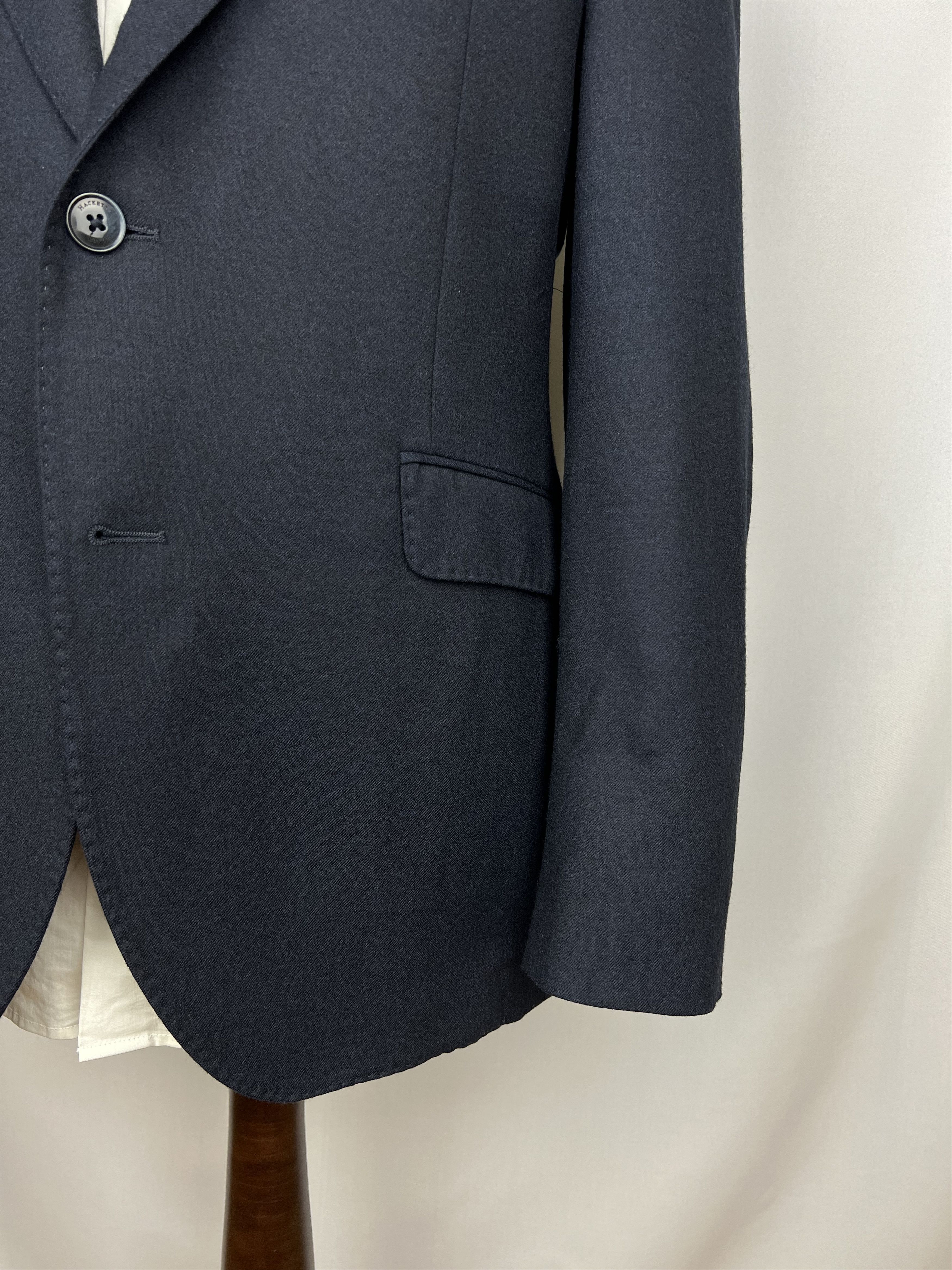 Hackett Drago Pure Flannel Wool Solid Midnight Half-Lined Sport Coat Size 42R - 7 Thumbnail