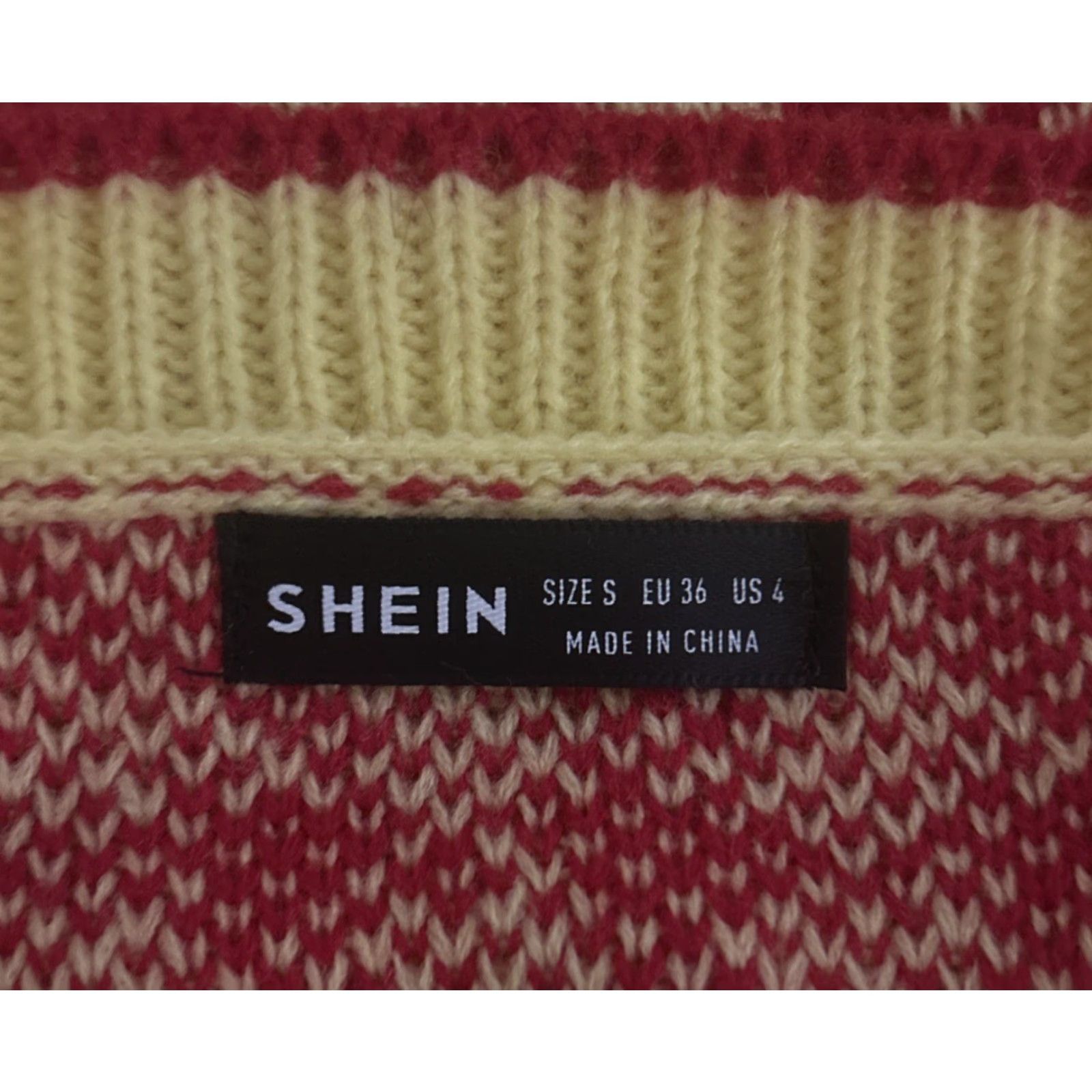 Shein SheIn Houndstooth Sweater - Sz S Multicolor Long Sleeve Crew Neck Pullover, Knit Acrylic, Regular Fit, Women, 2162 Size S / US 4 / IT 40 - 3 Thumbnail