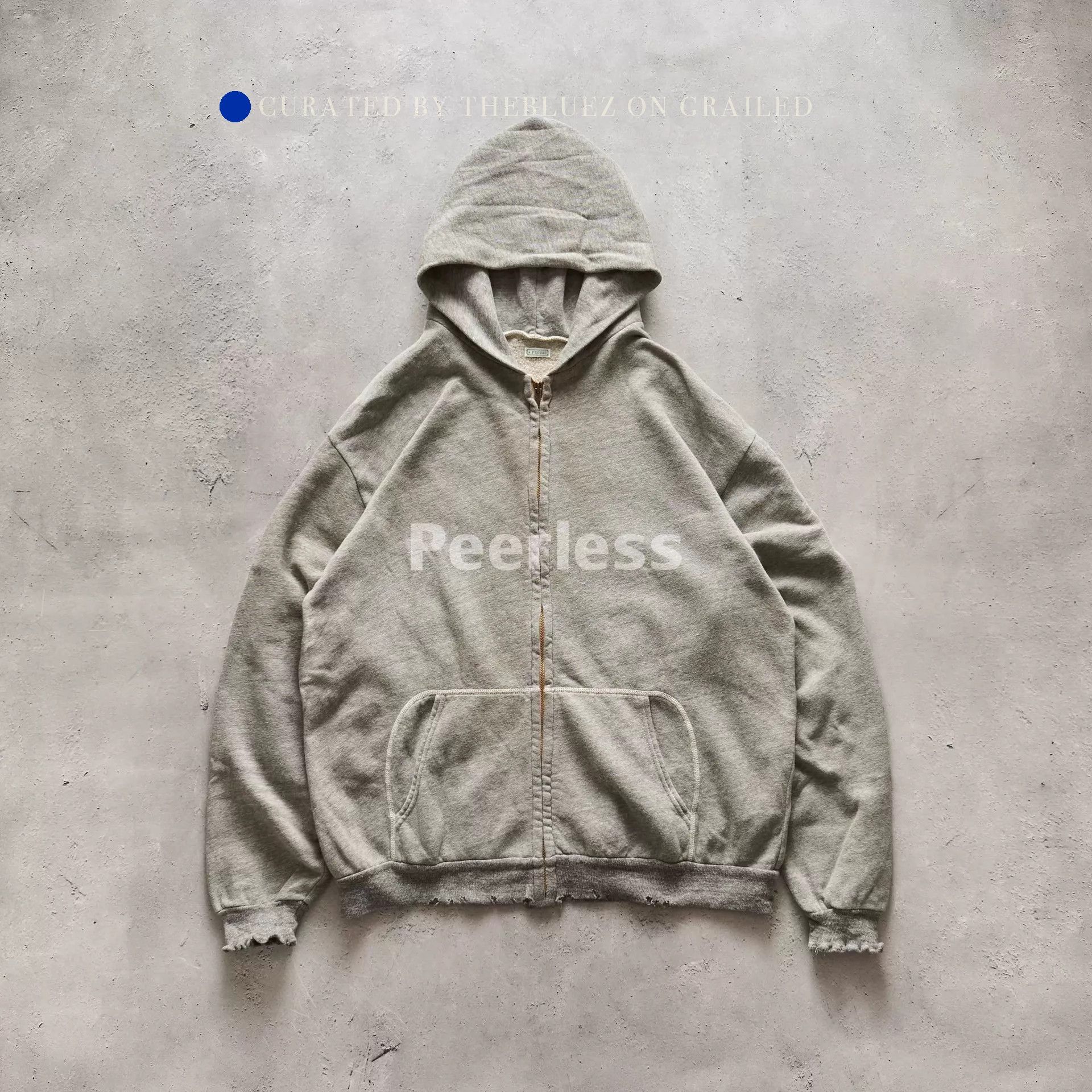 A.PRESSE Vintage Gray Zip Hoodie Size US M / EU 48-50 / 2 - 1 Thumbnail