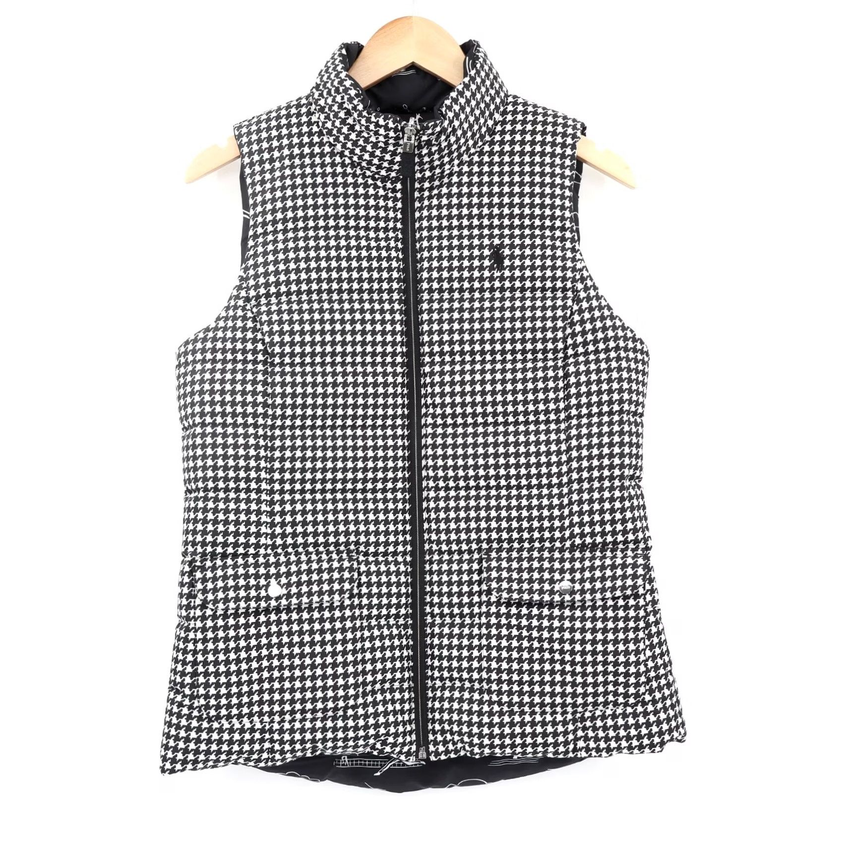 Polo Ralph Lauren Polo Ralph Lauren Women's Reversible Golf Puffer Down Vest Black/White Sz M Size M / US 6-8 / IT 42-44 - 4 Thumbnail