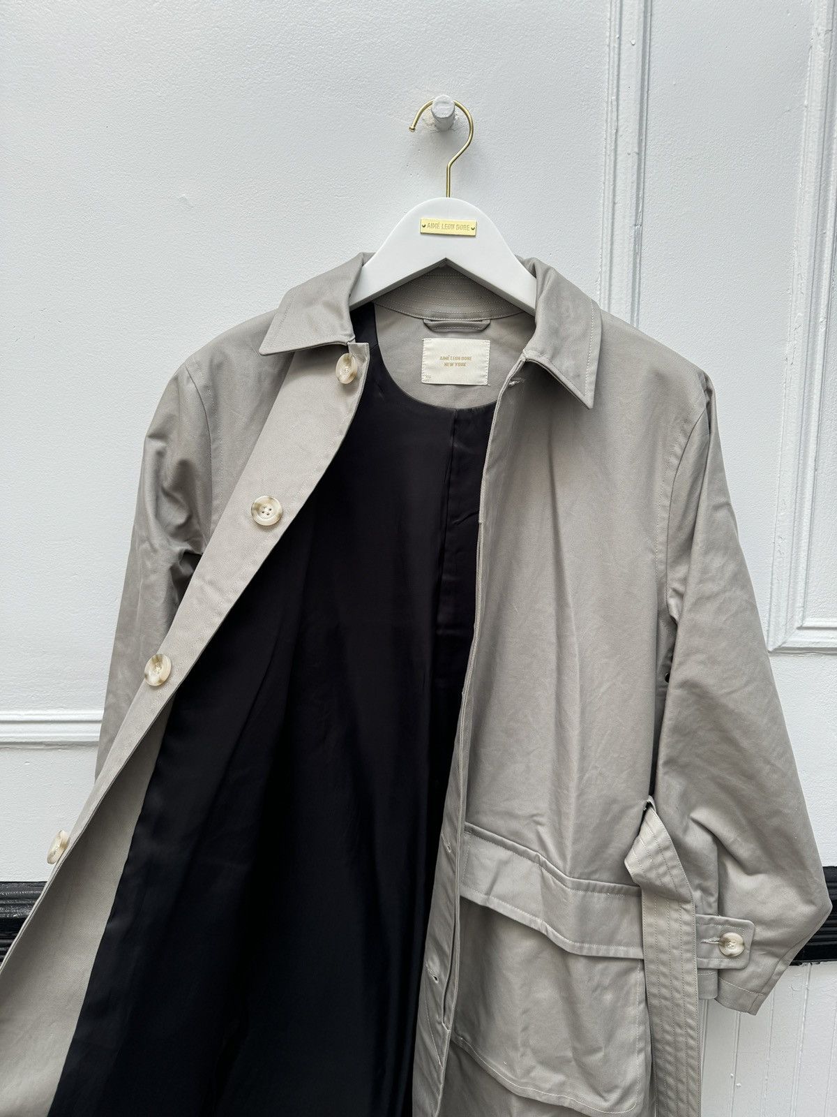 AIME LEON DORE BELTED TOPCOAT GREY SMALL BRAND NEW ALD AIME