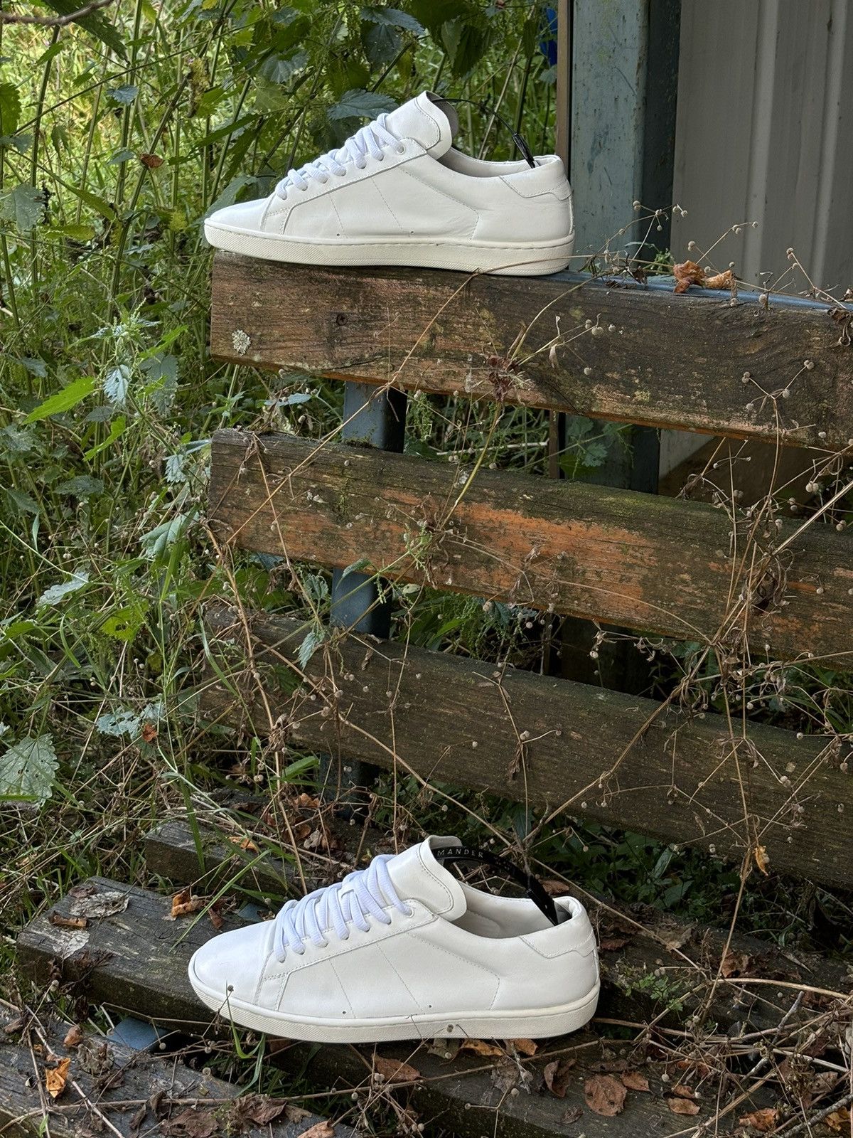 Saint Laurent Paris YSL Paris SL/01 Signature Court Classic Leather Low Top Sneaker Shoes Trainers Size US 10 / IT 40 - 6 Thumbnail