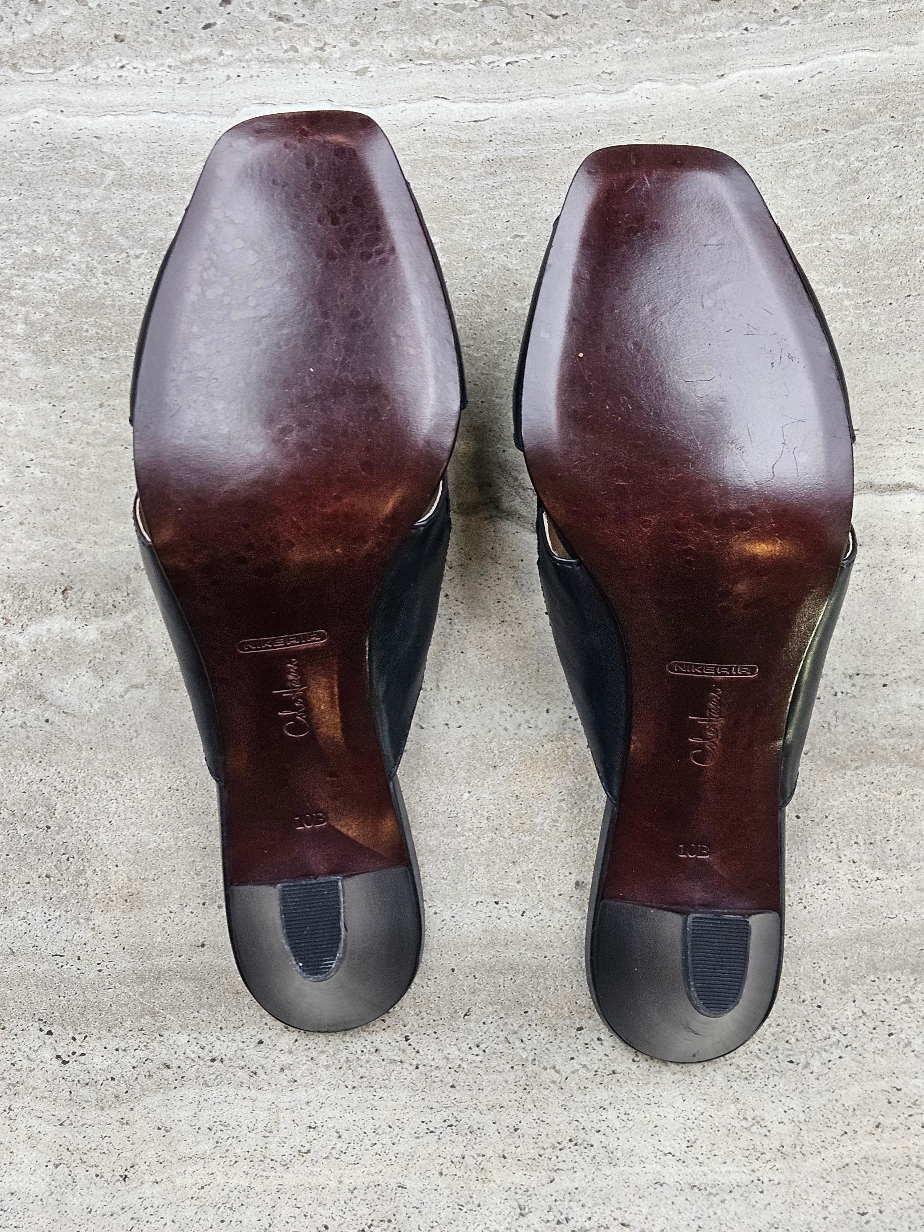 Cole Haan Cole Haan Black Leather Stretch Strap Heels Size 10B Italy Size US 10 / IT 40 - 5 Thumbnail