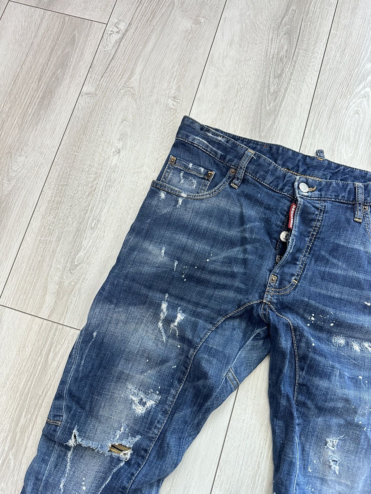 Dsquared2 Dsquared2 Tidy Biker Distressed Denim Jeans Pants (A033) Size US 34 / EU 50 - 3 Thumbnail
