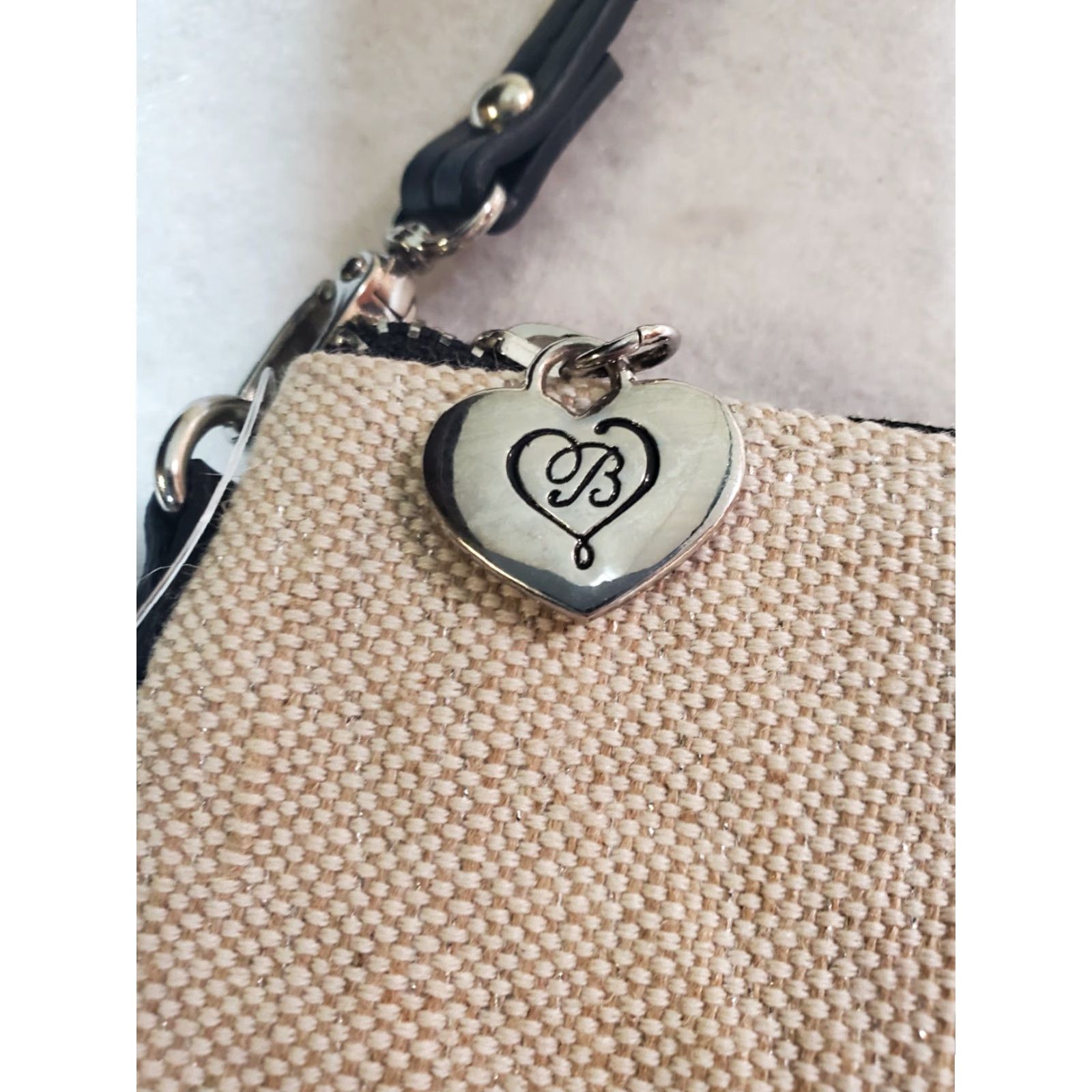 Brighton Brighton Crossbody Bag Womens Scottie Dog Canvas Small Natural Ivory Faux Leather Strap Detachable Zipper 9x3x8 Purse Accessories Queen of Love Size ONE SIZE - 5 Thumbnail