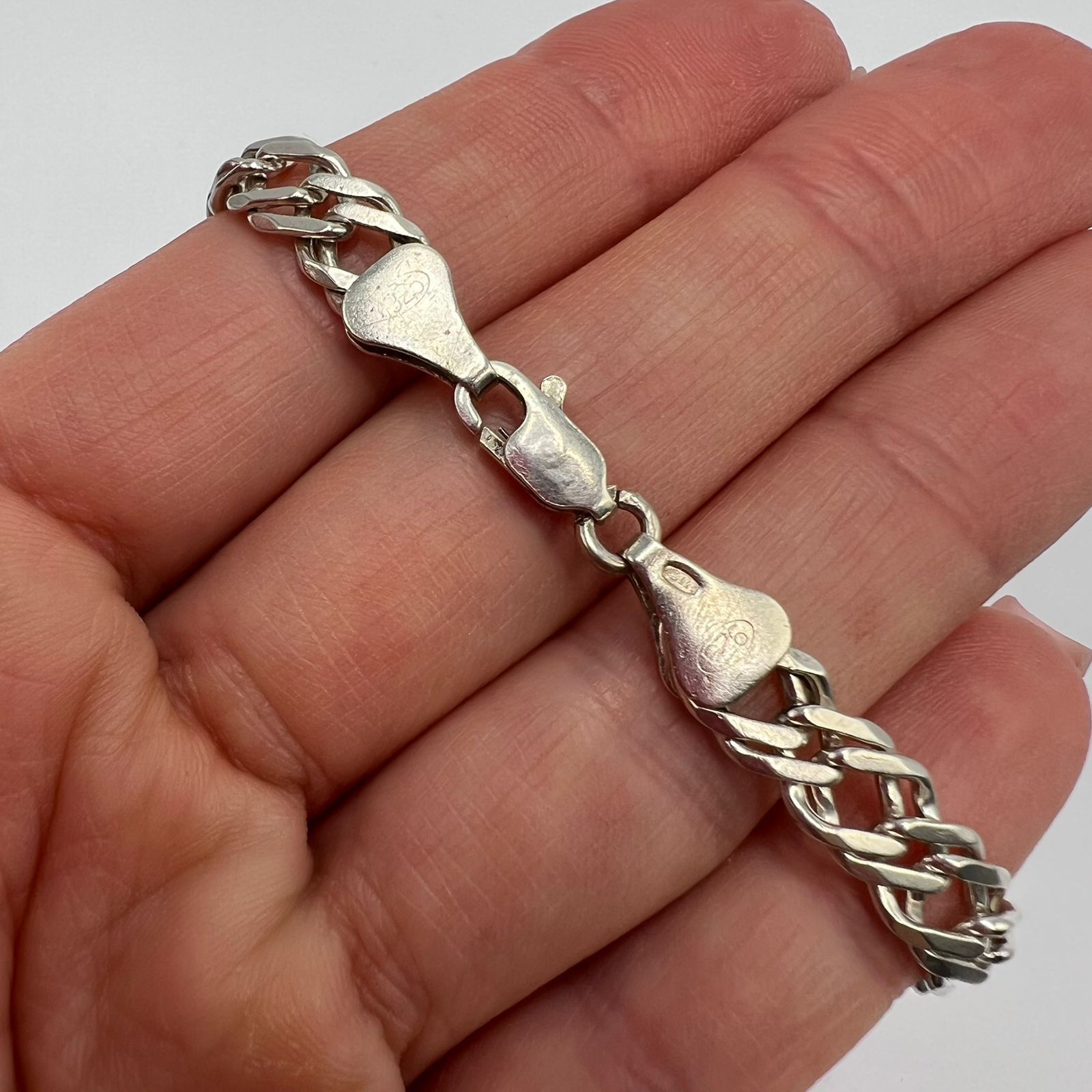 Sterling Silver Sterling Silver 925 Curb Chain Bracelet Jewelry 11.63g Size ONE SIZE - 5 Thumbnail