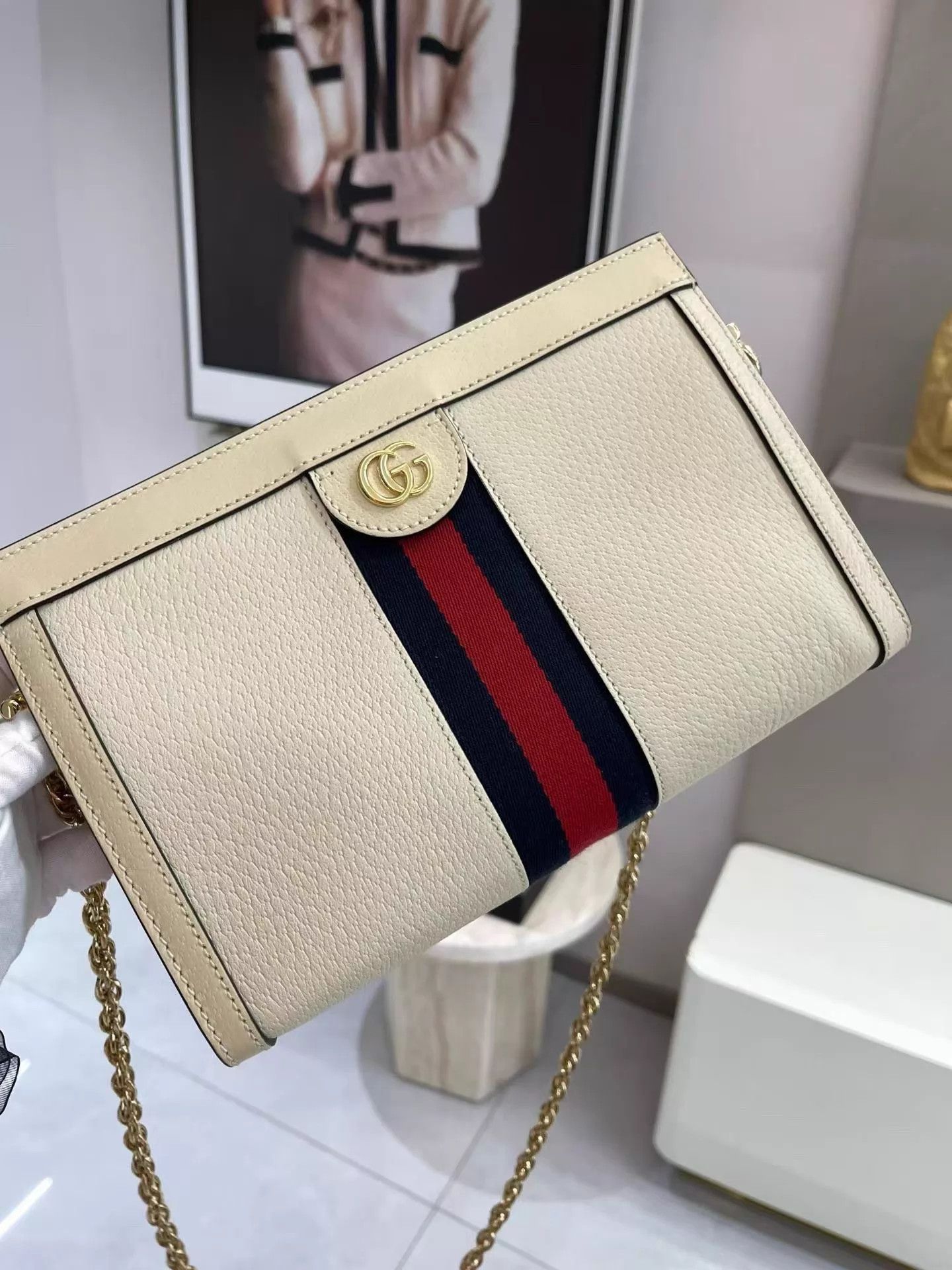 Gucci Gucci Ophidia White Leather Chain Wallet like new Size ONE SIZE - 5 Thumbnail