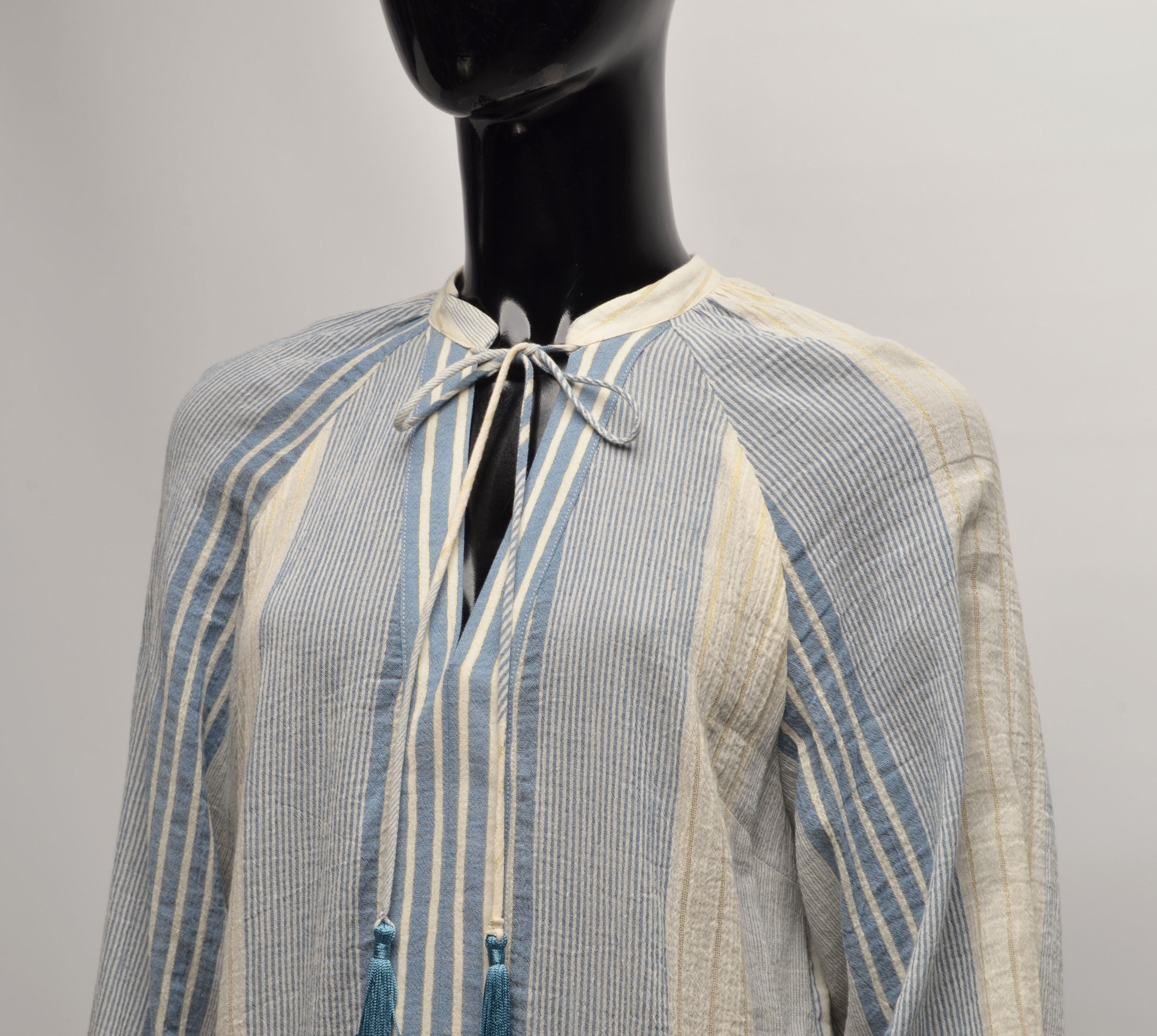 TWINSET Simona Barbieri Twin-Set Striped Boho Cottagecore Dress Size S / US 4 / IT 40 - 2 Thumbnail