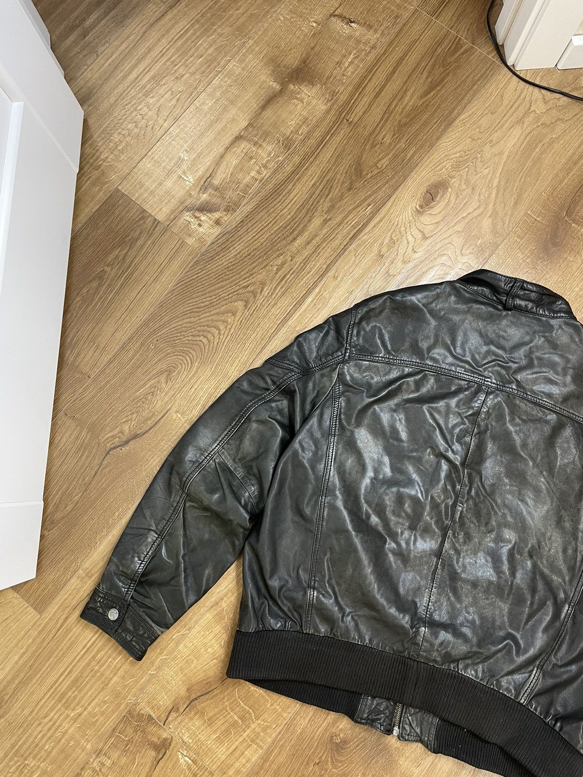 Genuine Leather Vintage Genuine Leather Aviator Leather Jacket Garment Dyed Size US L / EU 52-54 / 3 - 14 Thumbnail