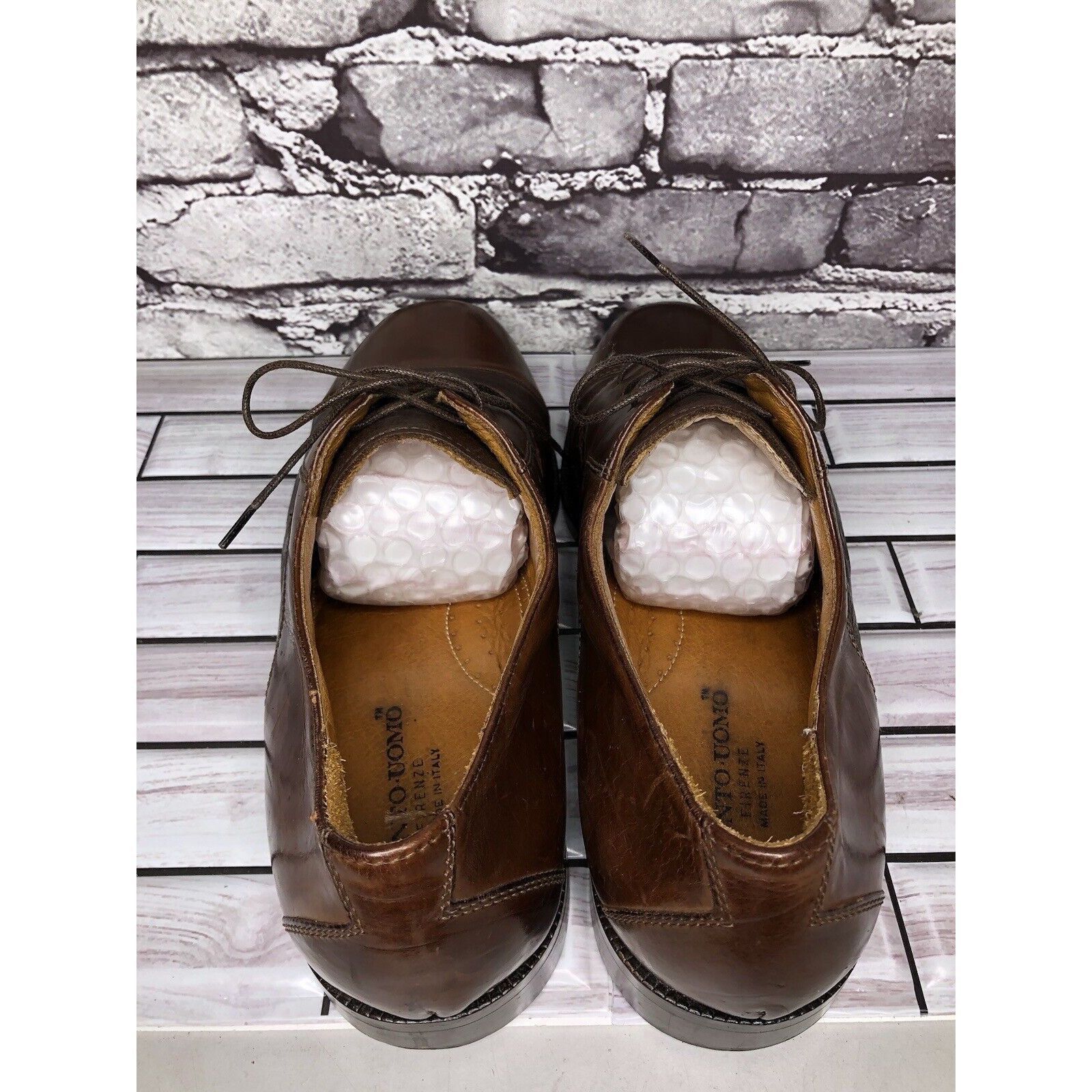Pronto Uomo Pronto Uomo Firenze Brown Leather Cap Toe Oxfords Dress Shoe Size US 12 / EU 45 - 14 Thumbnail