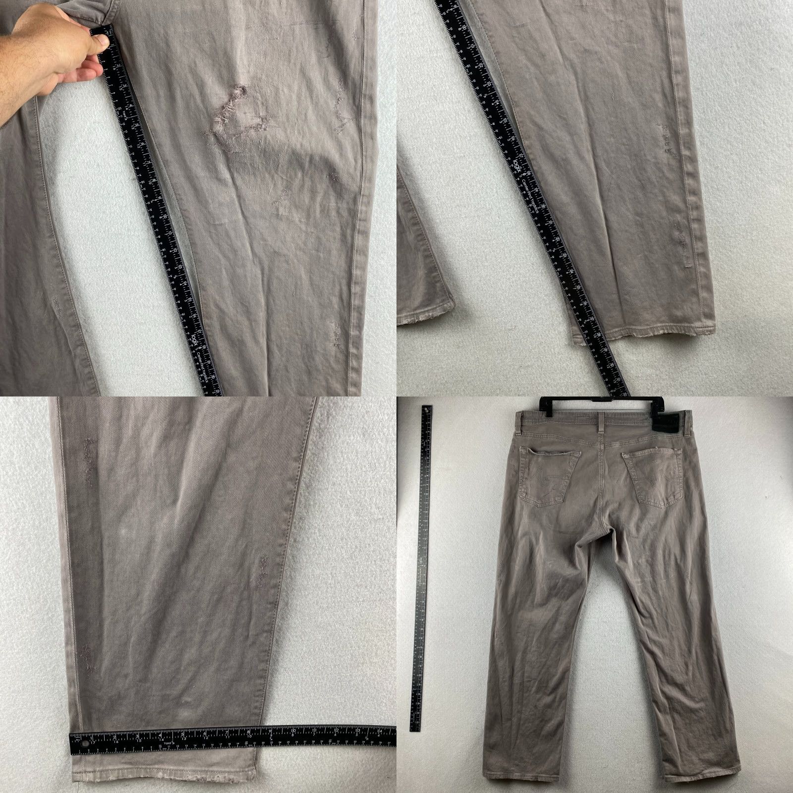 Vintage VINTAGE AG Adriano Goldschmied Jeans Mens 38 Gray The Graduate Tailored Leg Distressed Size US 38 / EU 54 - 9 Thumbnail