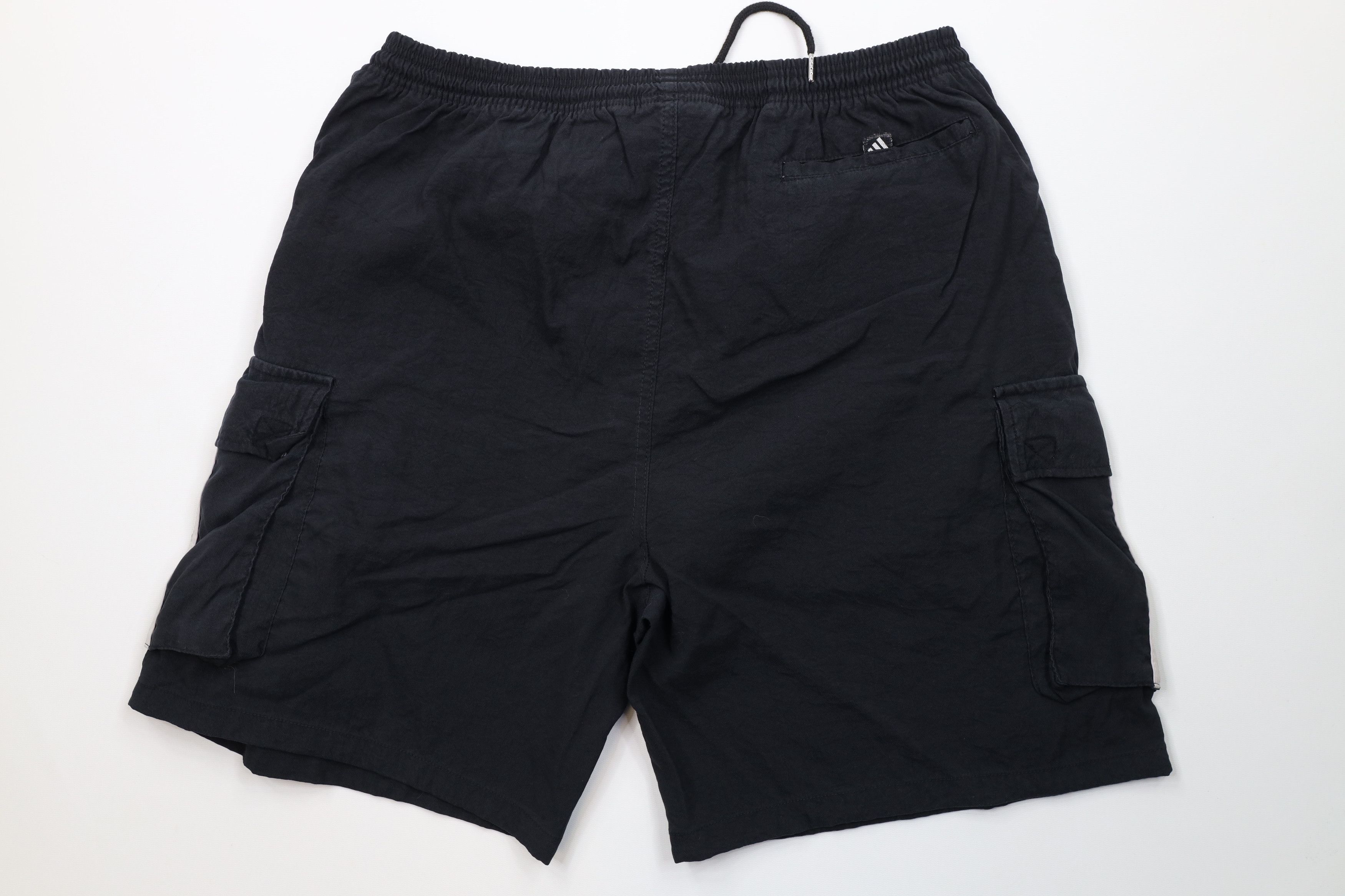 Adidas Vintage 90s Adidas Striped Cargo Shorts Black Polyester Size US 36 / EU 52 - 10 Thumbnail