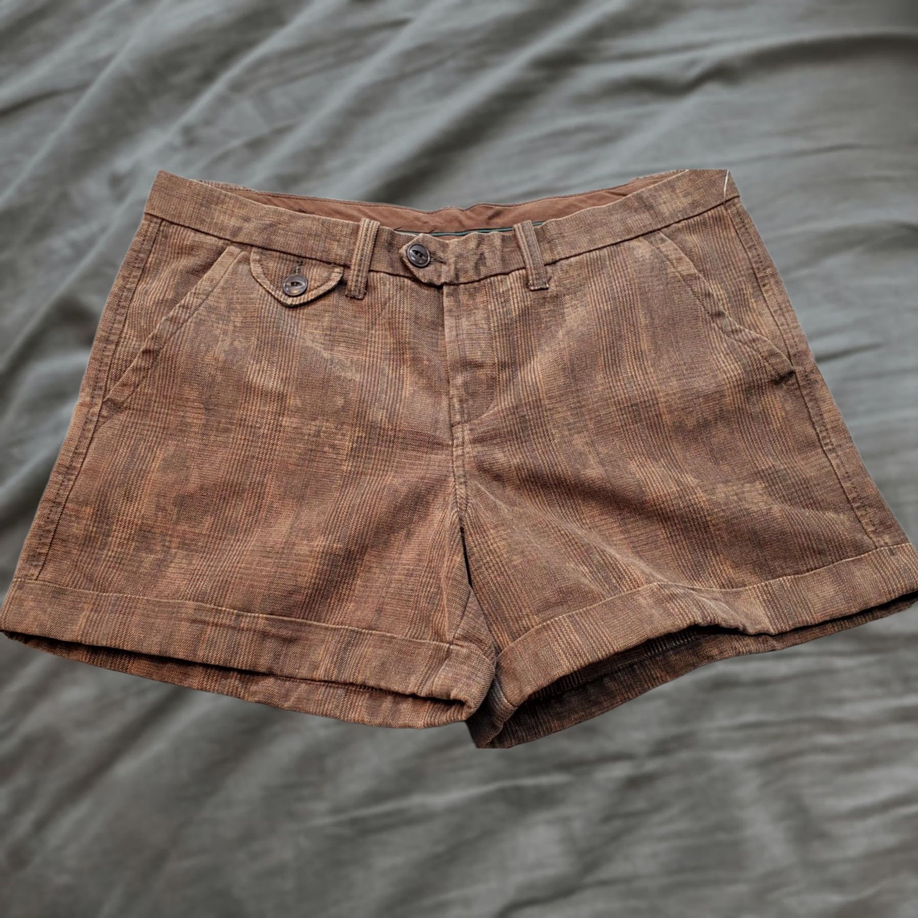 Lucky Brand Lucky Brand Chino Shorts Womens 32 Multicolor Houndstooth Flat Front Cuffed Hem Casual Shorts Size 24" / US 00 / IT 34 - 1 Thumbnail
